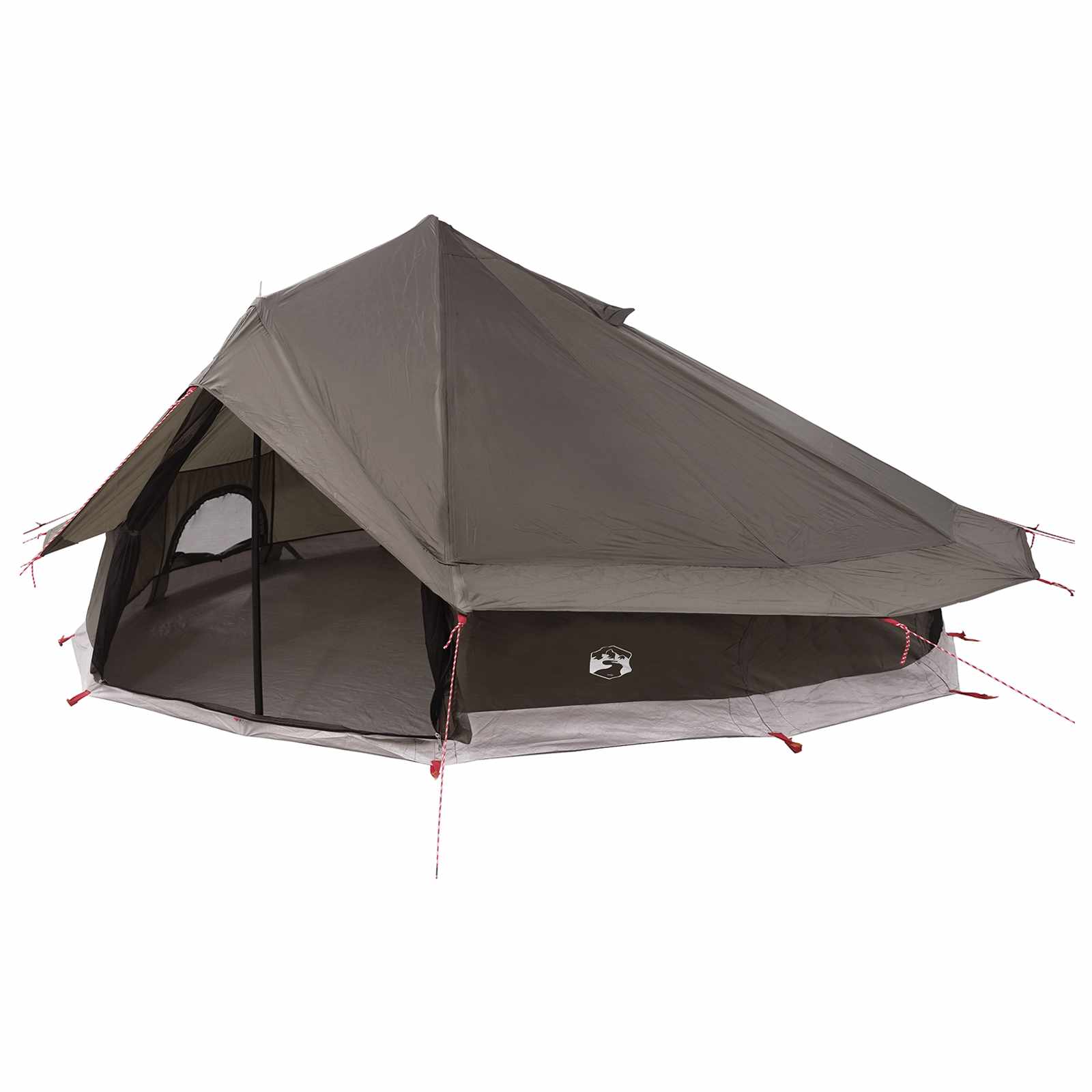 vidaXL Namiot Tipi Brązowy Szary 800 x 800 x 430 cm Poliester i Stal