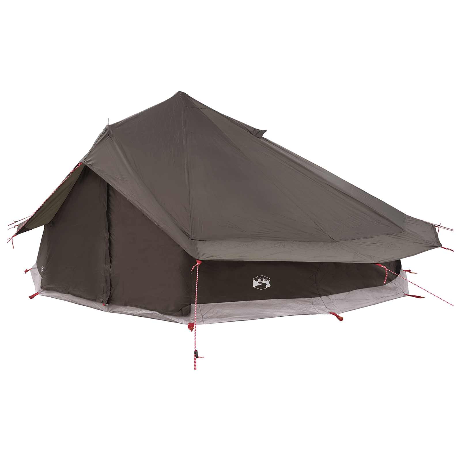 vidaXL Namiot Tipi Brązowy Szary 800 x 800 x 430 cm Poliester i Stal