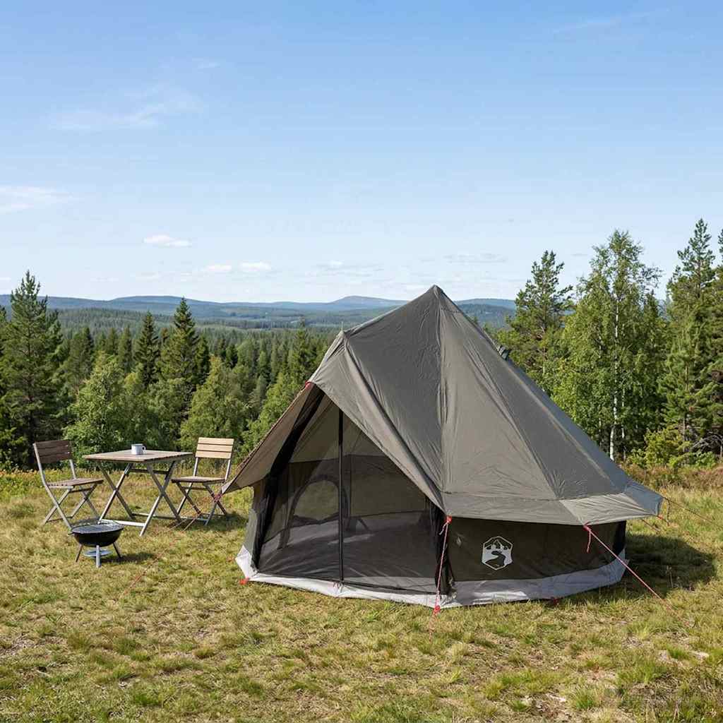 vidaXL Namiot Tipi Brązowy Szary 250 x 250 cm Poliester i Stal