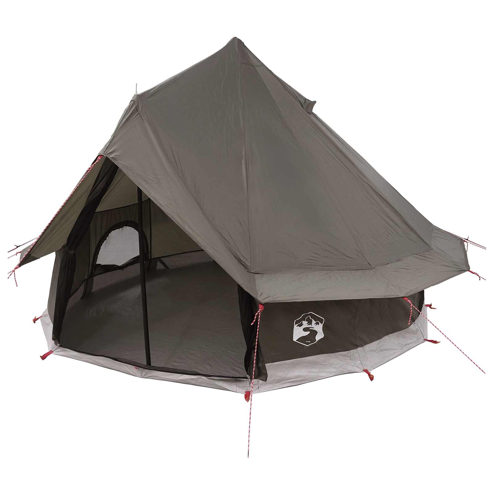 vidaXL Namiot Tipi Brązowy Szary 250 x 250 cm Poliester i Stal