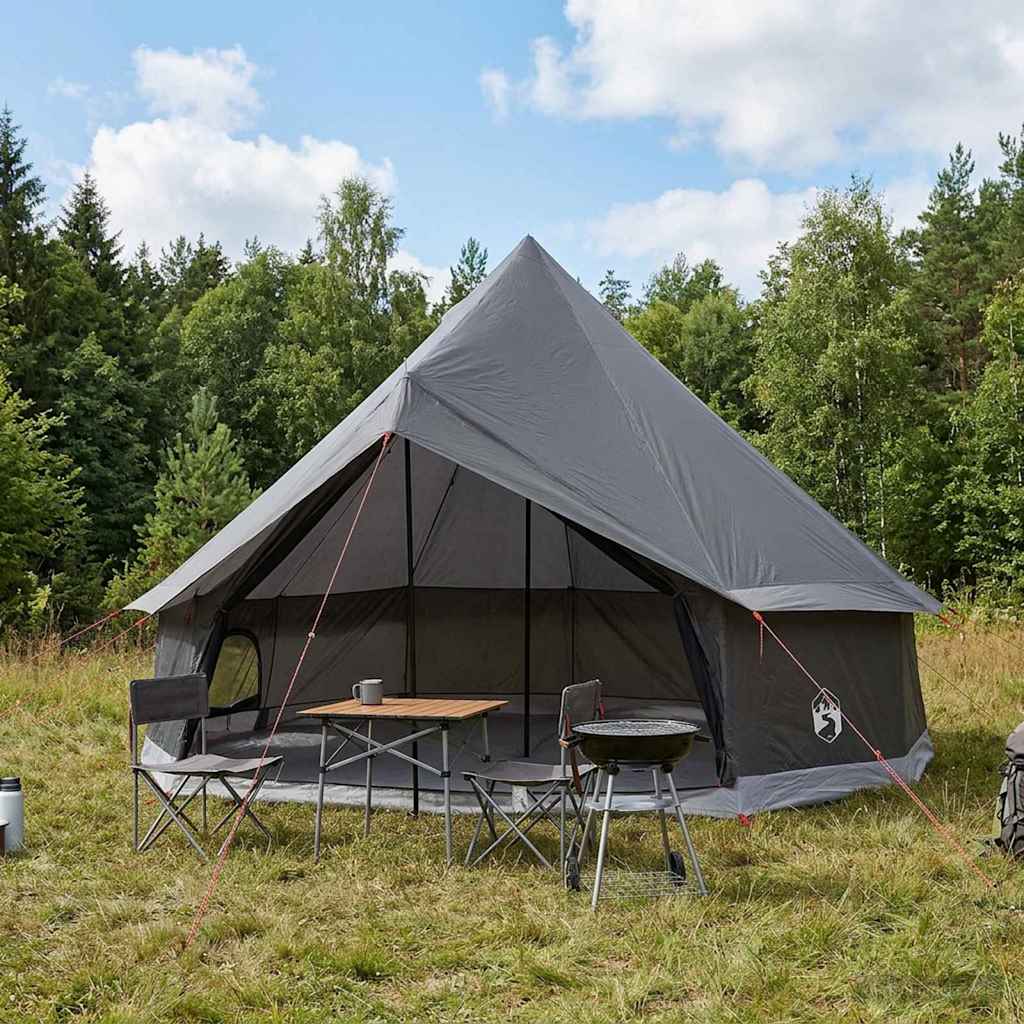 vidaXL Namiot Tipi Brązowy Szary 300 x 300 x 200 cm Poliester i Stal