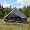 vidaXL Namiot Tipi Brązowy Szary 300 x 300 x 200 cm Poliester i Stal