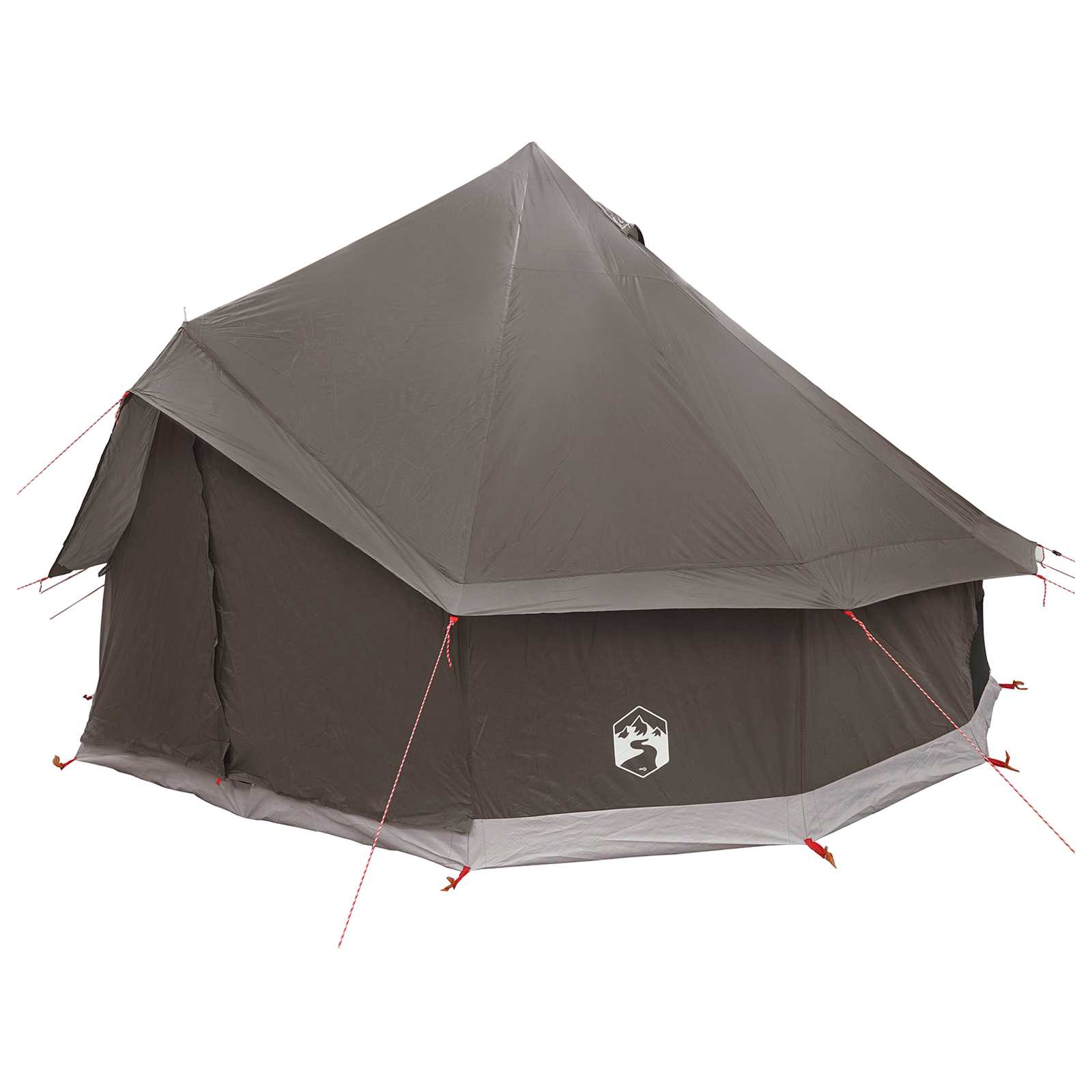 vidaXL Namiot Tipi Brązowy Szary 300 x 300 x 200 cm Poliester i Stal