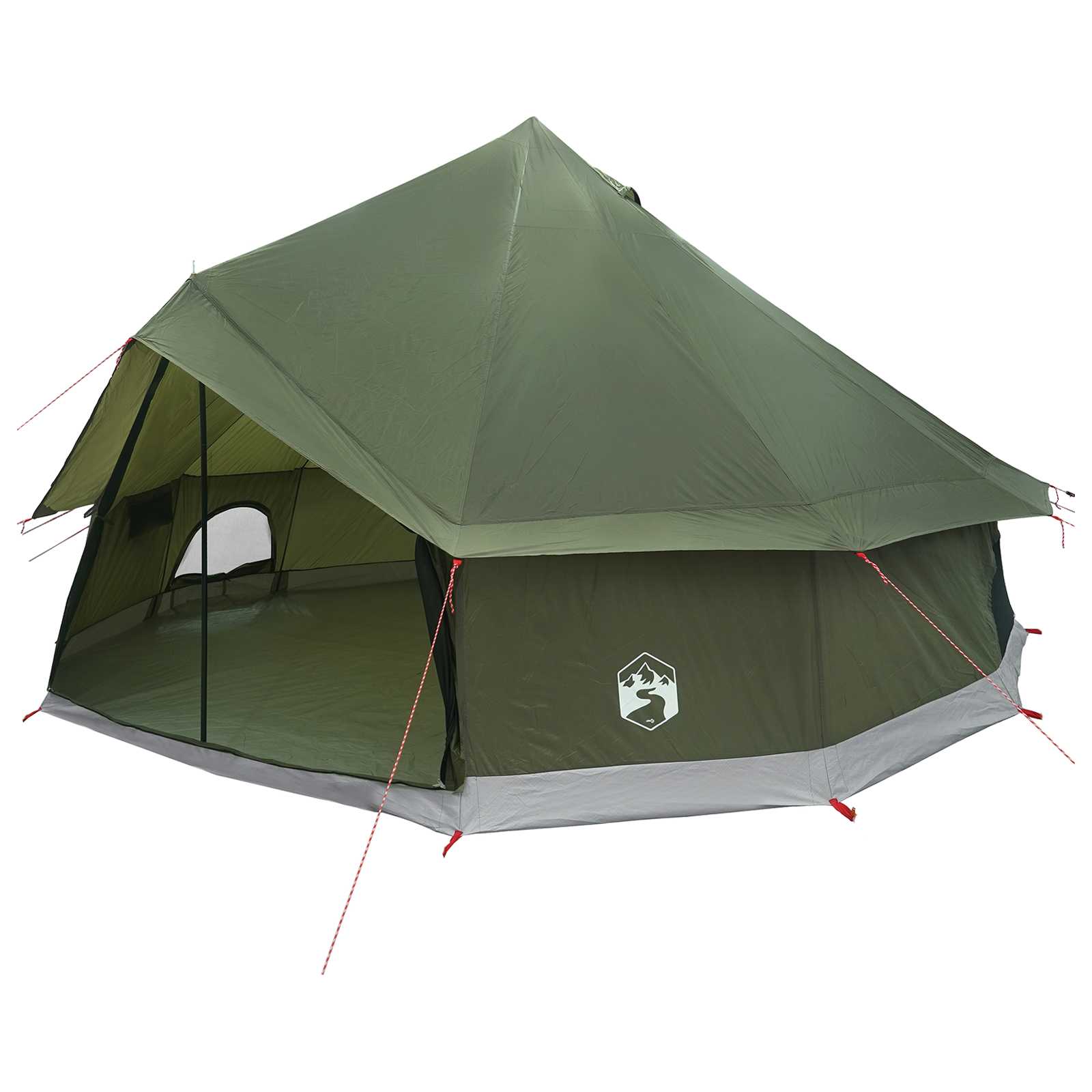 vidaXL Namiot Tipi z dachem Oliwkowy zielony 400 x 400 x 250 cm