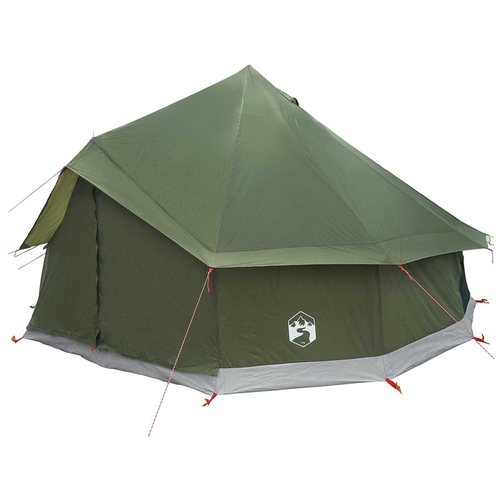 vidaXL Namiot Tipi z dachem Oliwkowy zielony 400 x 400 x 250 cm