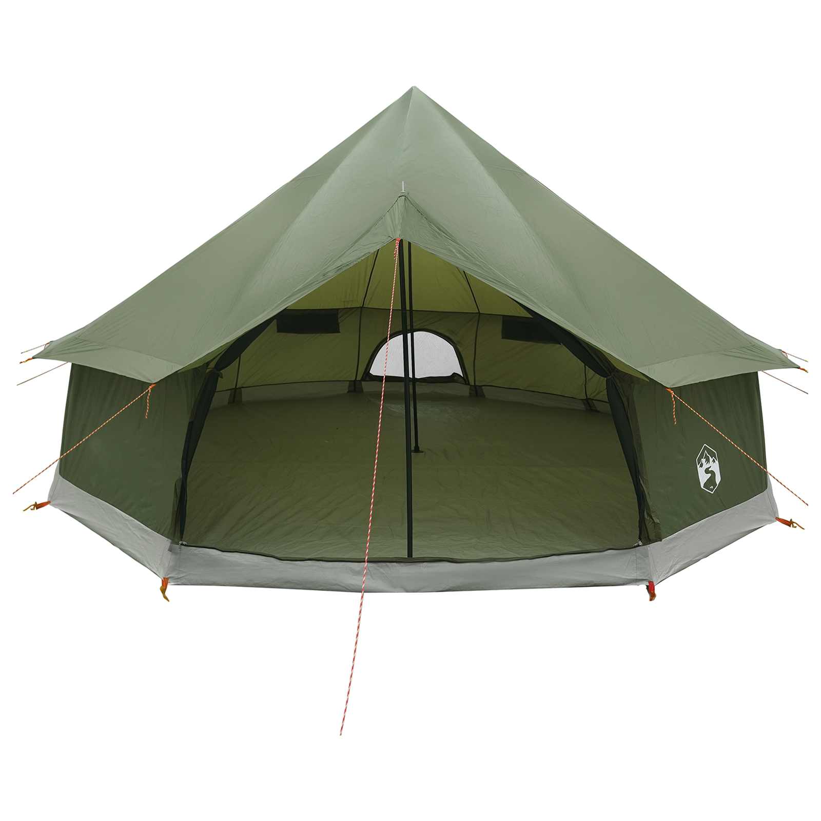 vidaXL Namiot Tipi z dachem Oliwkowy zielony 400 x 400 x 250 cm