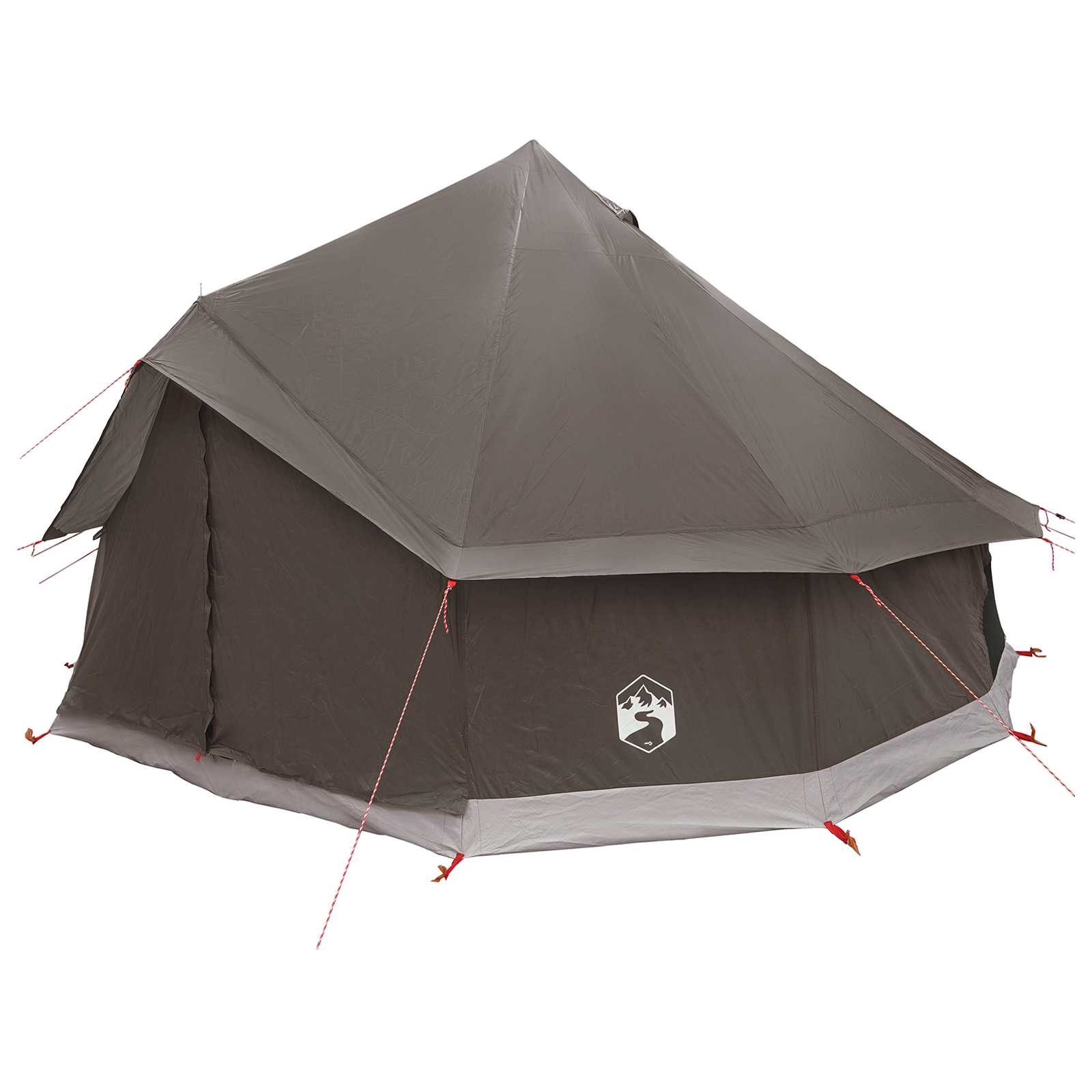 vidaXL Namiot Tipi Brązowy Szary 400 x 400 x 250 cm Poliester i Stal