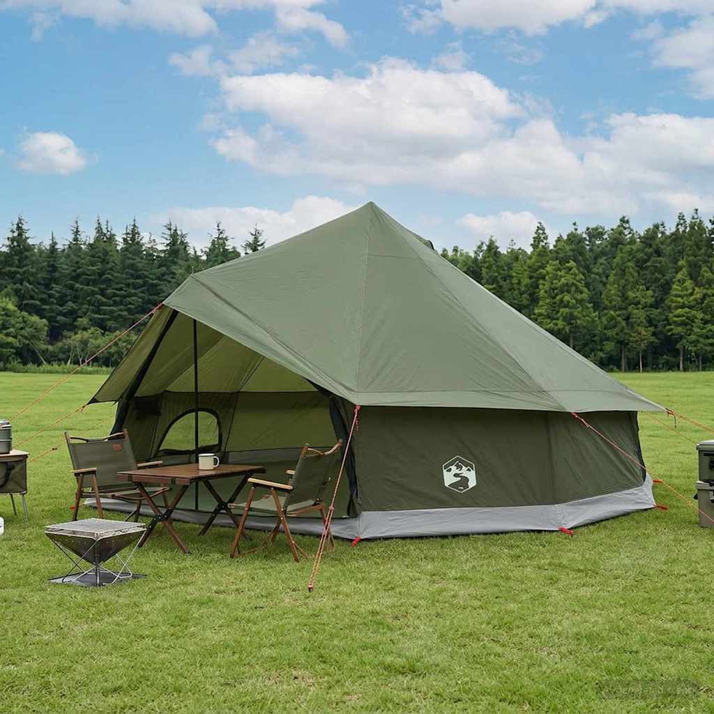 vidaXL Namiot Tipi z dachem Oliwkowy zielony 600 x 600 x 350 cm