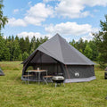 vidaXL Namiot Tipi Brązowy Szary 600 x 600 x 350 cm Poliester i Stal