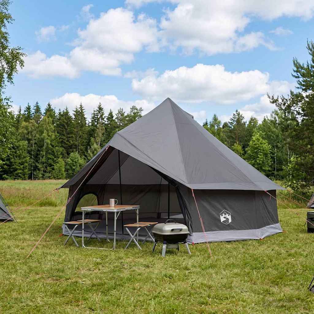 vidaXL Namiot Tipi Brązowy Szary 600 x 600 x 350 cm Poliester i Stal