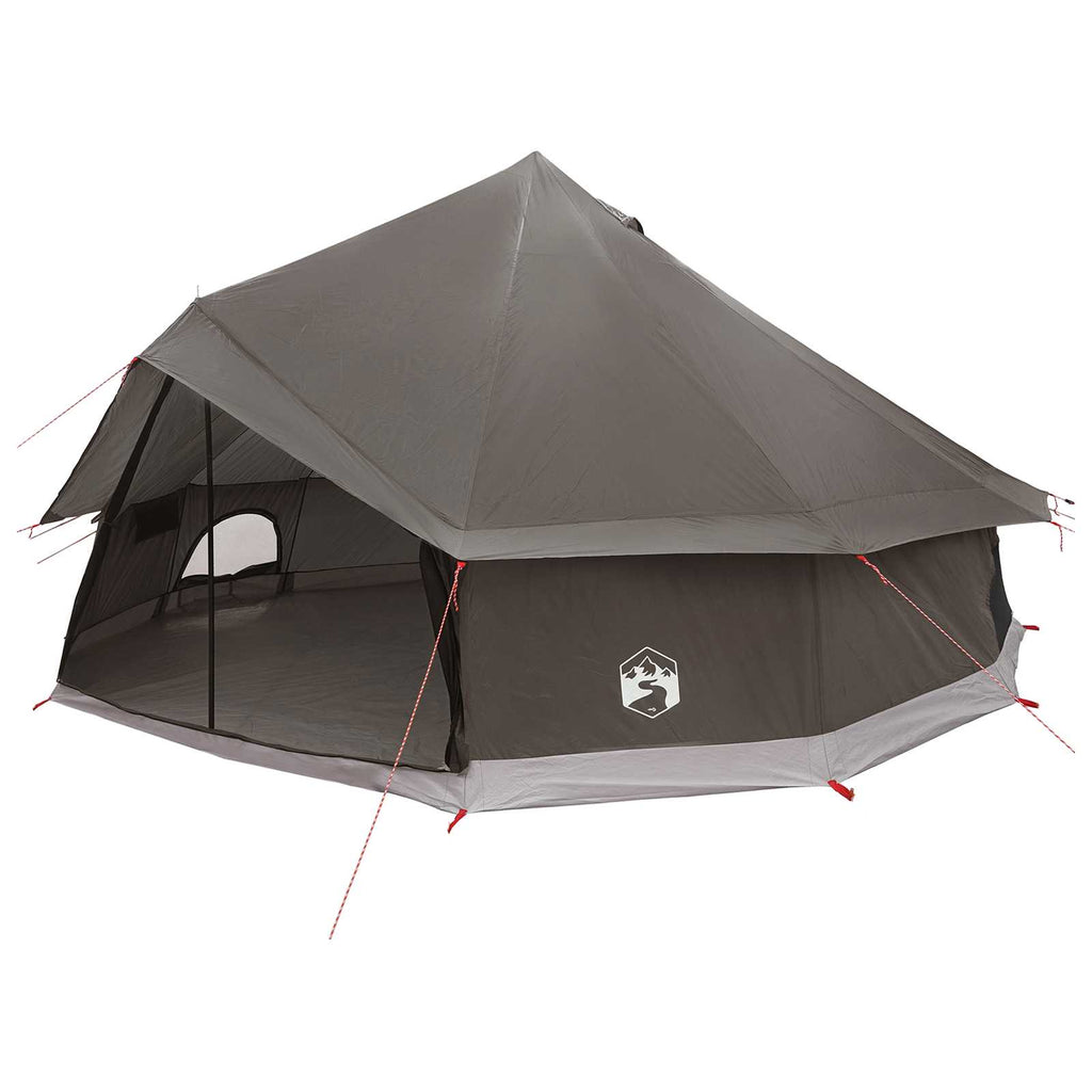 vidaXL Namiot Tipi Brązowy Szary 600 x 600 x 350 cm Poliester i Stal