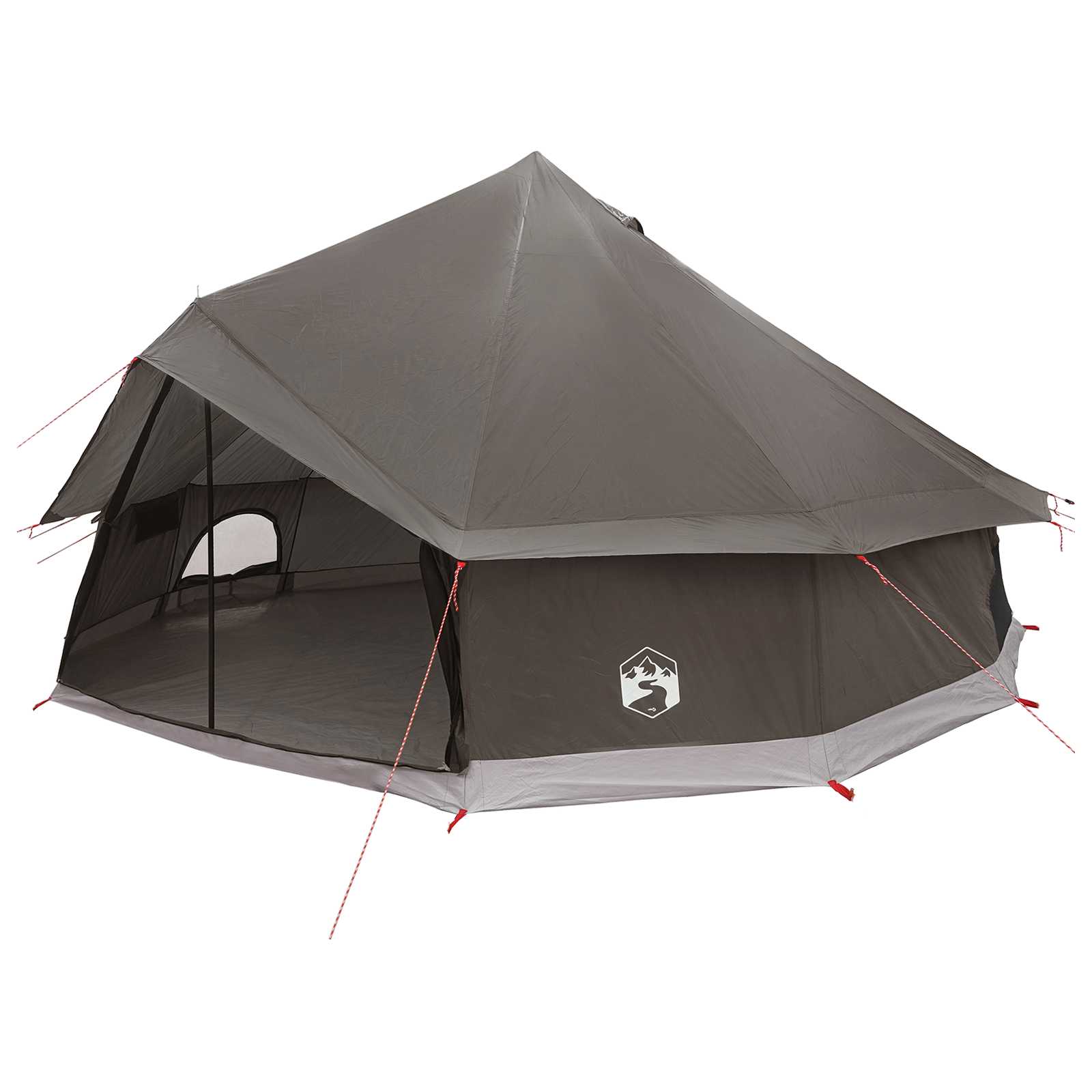 vidaXL Namiot Tipi Brązowy Szary 600 x 600 x 350 cm Poliester i Stal