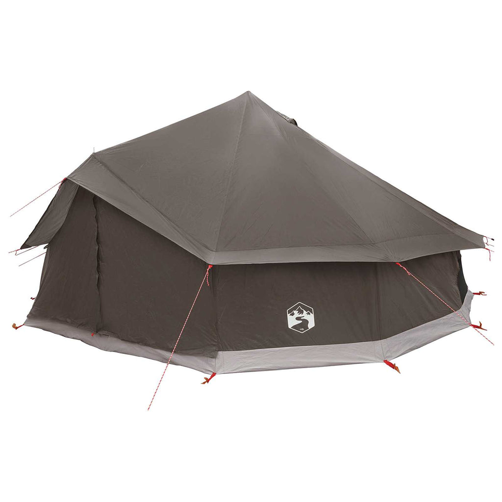 vidaXL Namiot Tipi Brązowy Szary 600 x 600 x 350 cm Poliester i Stal