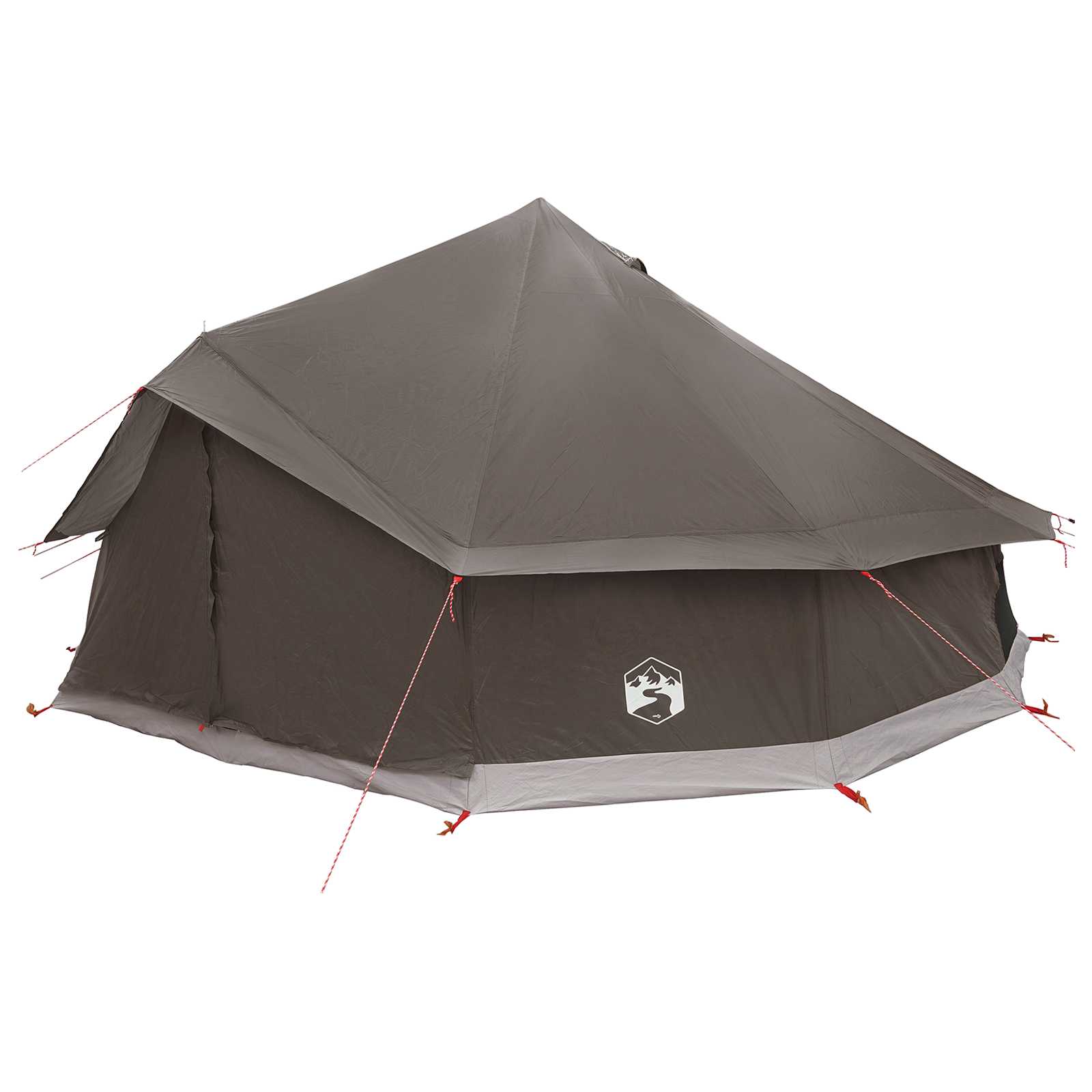 vidaXL Namiot Tipi Brązowy Szary 600 x 600 x 350 cm Poliester i Stal