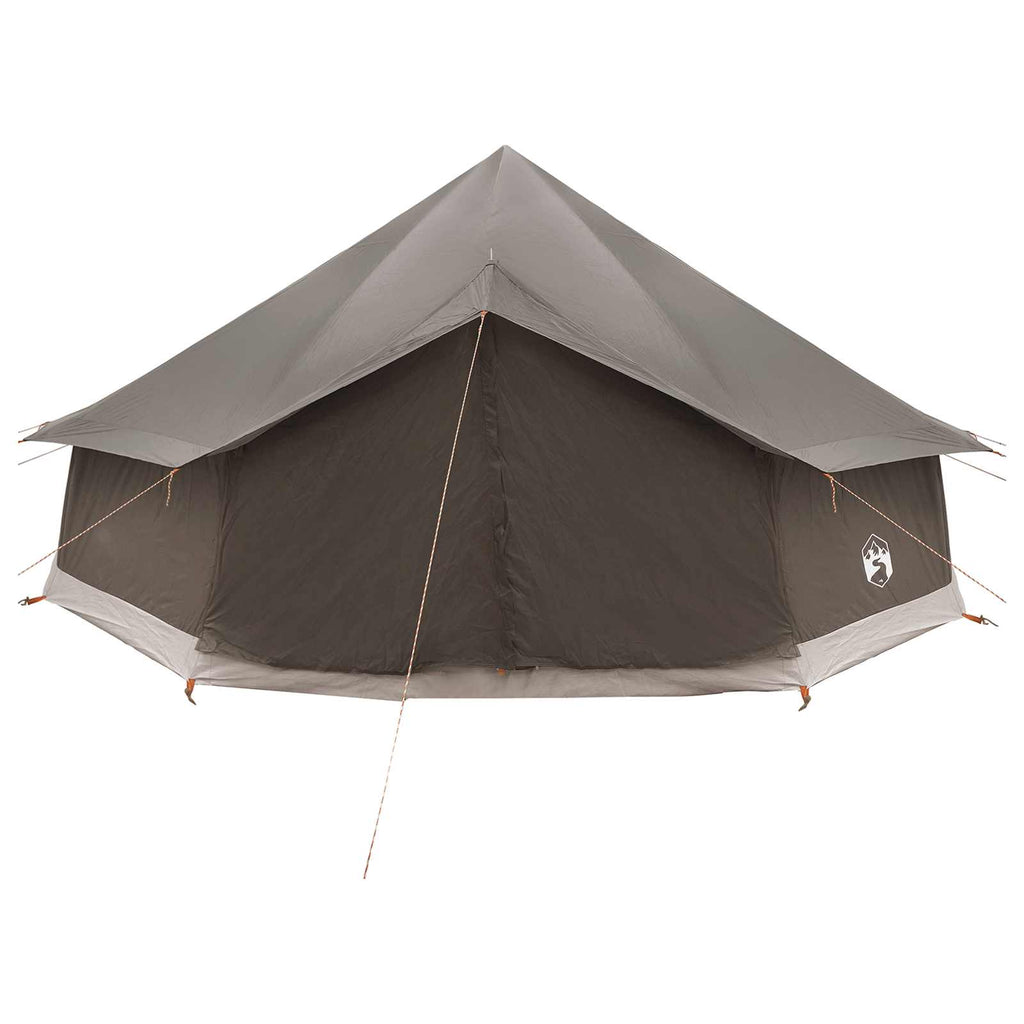 vidaXL Namiot Tipi Brązowy Szary 600 x 600 x 350 cm Poliester i Stal