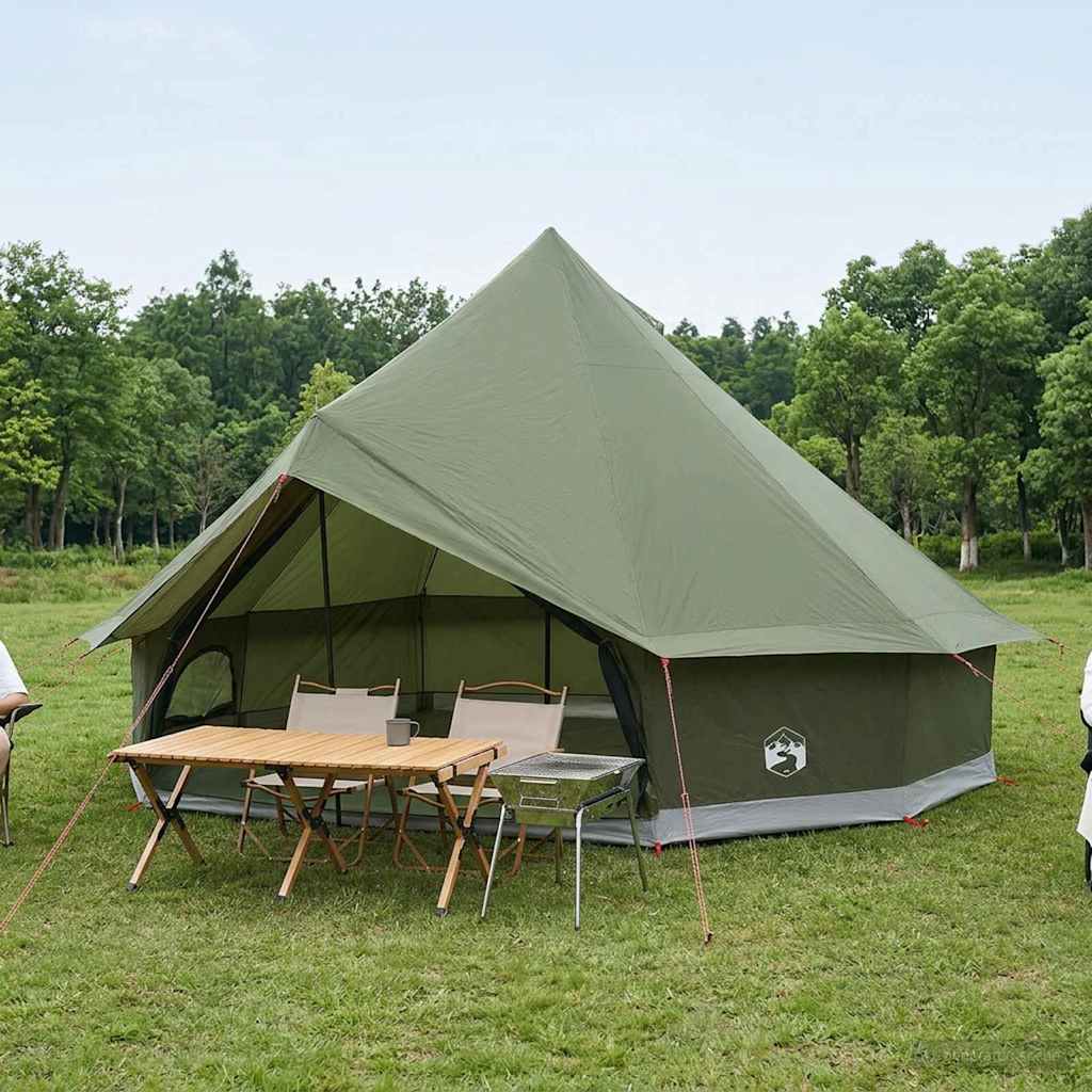 vidaXL Namiot Tipi z dachem Oliwkowy zielony 500 x 500 x 300 cm