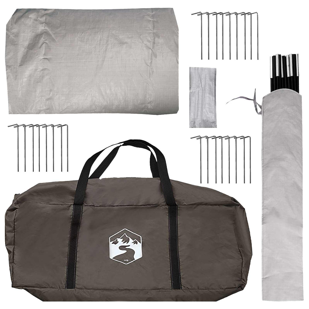 vidaXL Namiot Tipi Brązowy Szary 500 x 500 x 300 cm Poliester i Stal