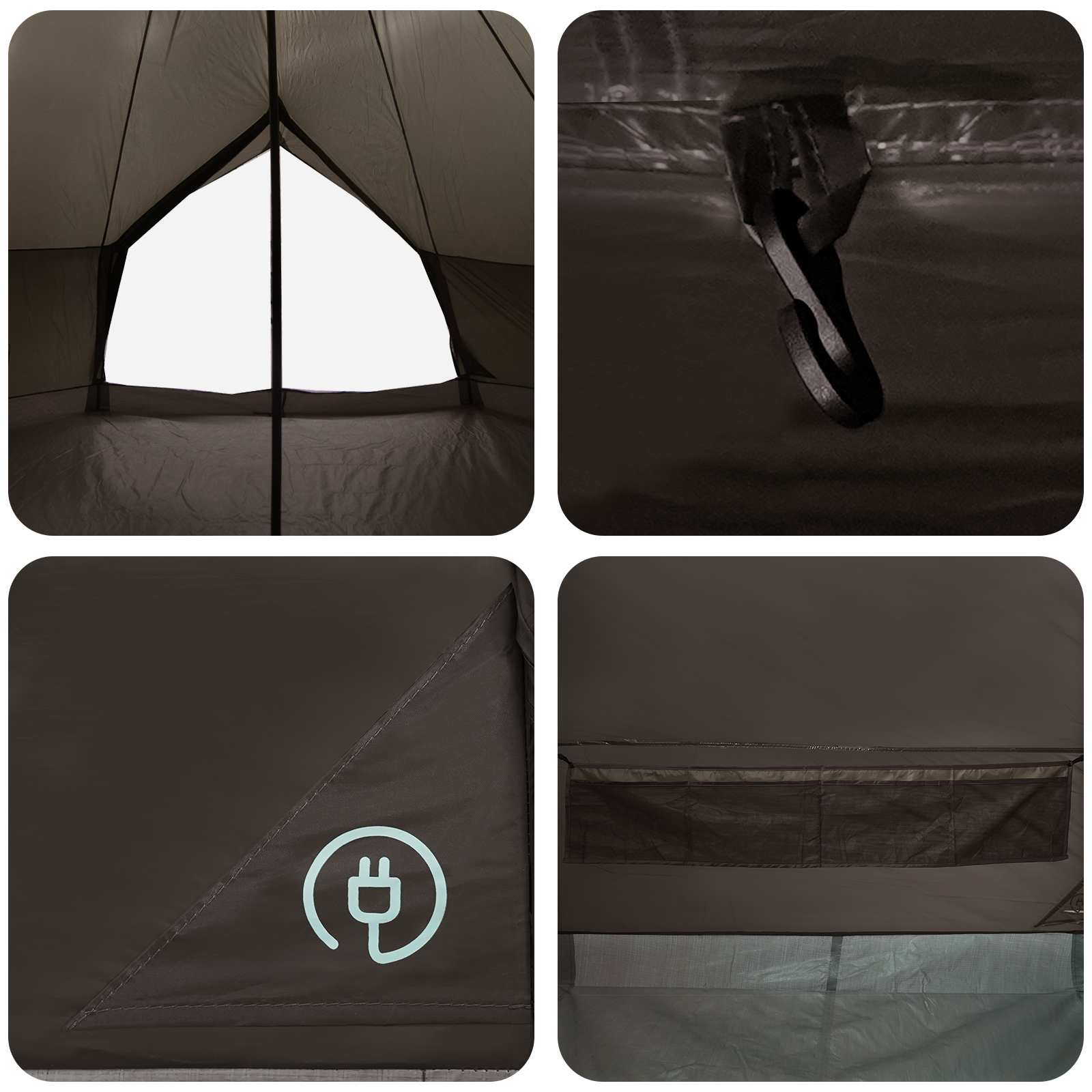vidaXL Namiot Tipi Brązowy Szary 500 x 500 x 300 cm Poliester i Stal