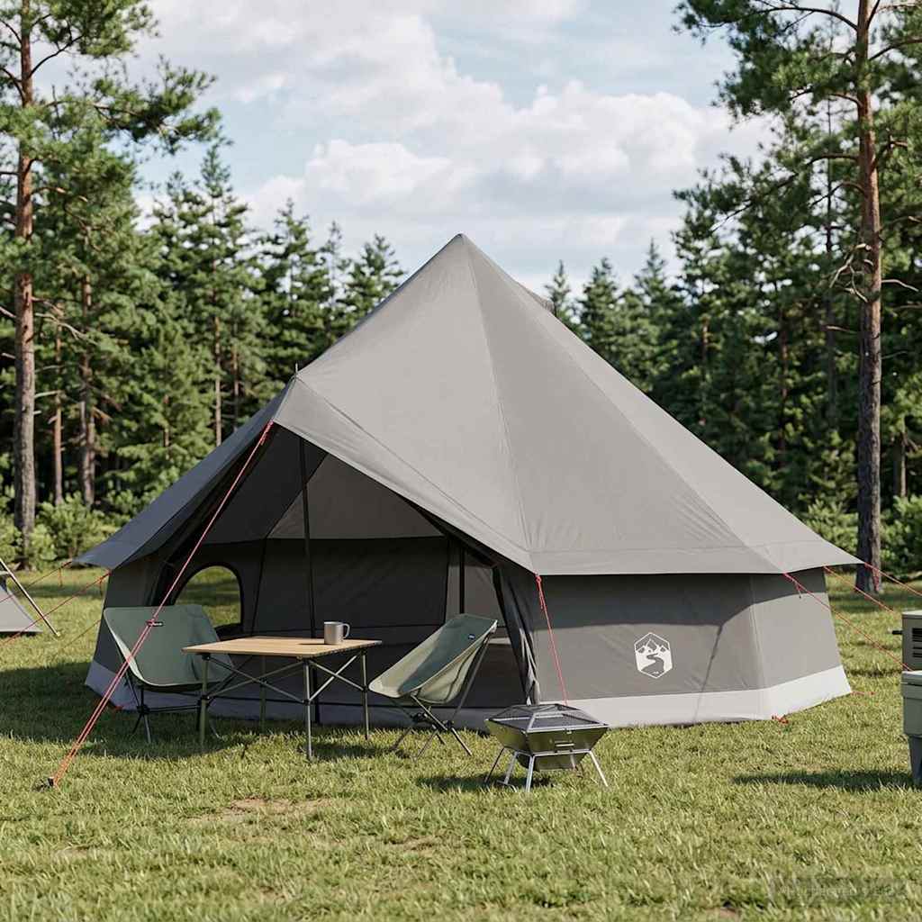 vidaXL Namiot Tipi Brązowy Szary 500 x 500 x 300 cm Poliester i Stal