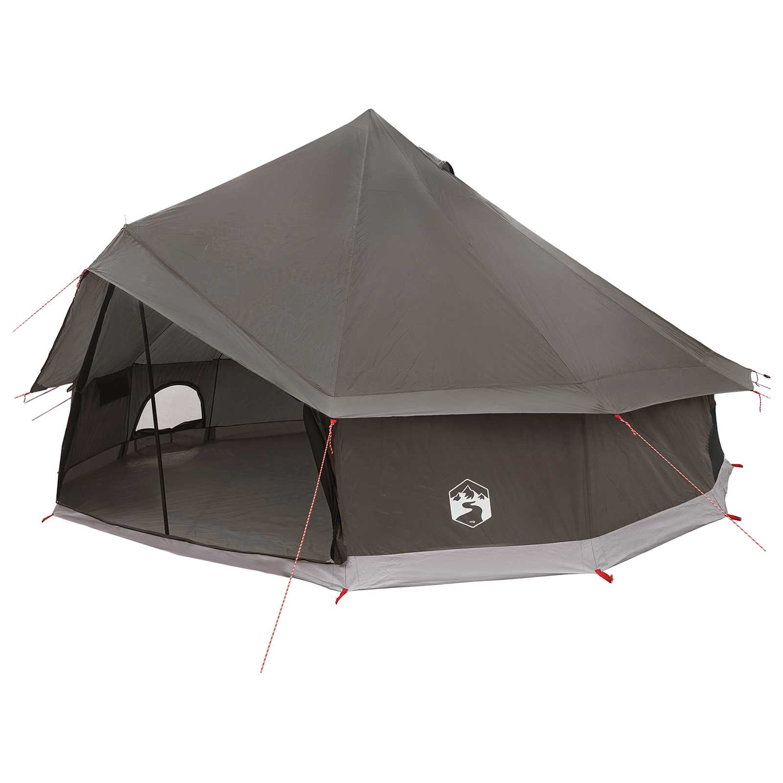 vidaXL Namiot Tipi Brązowy Szary 500 x 500 x 300 cm Poliester i Stal