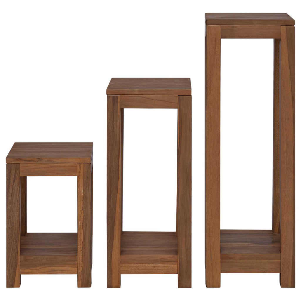 vidaXL Stojak na rośliny 3 szt. naturalny 25 x 25 x 80 cm