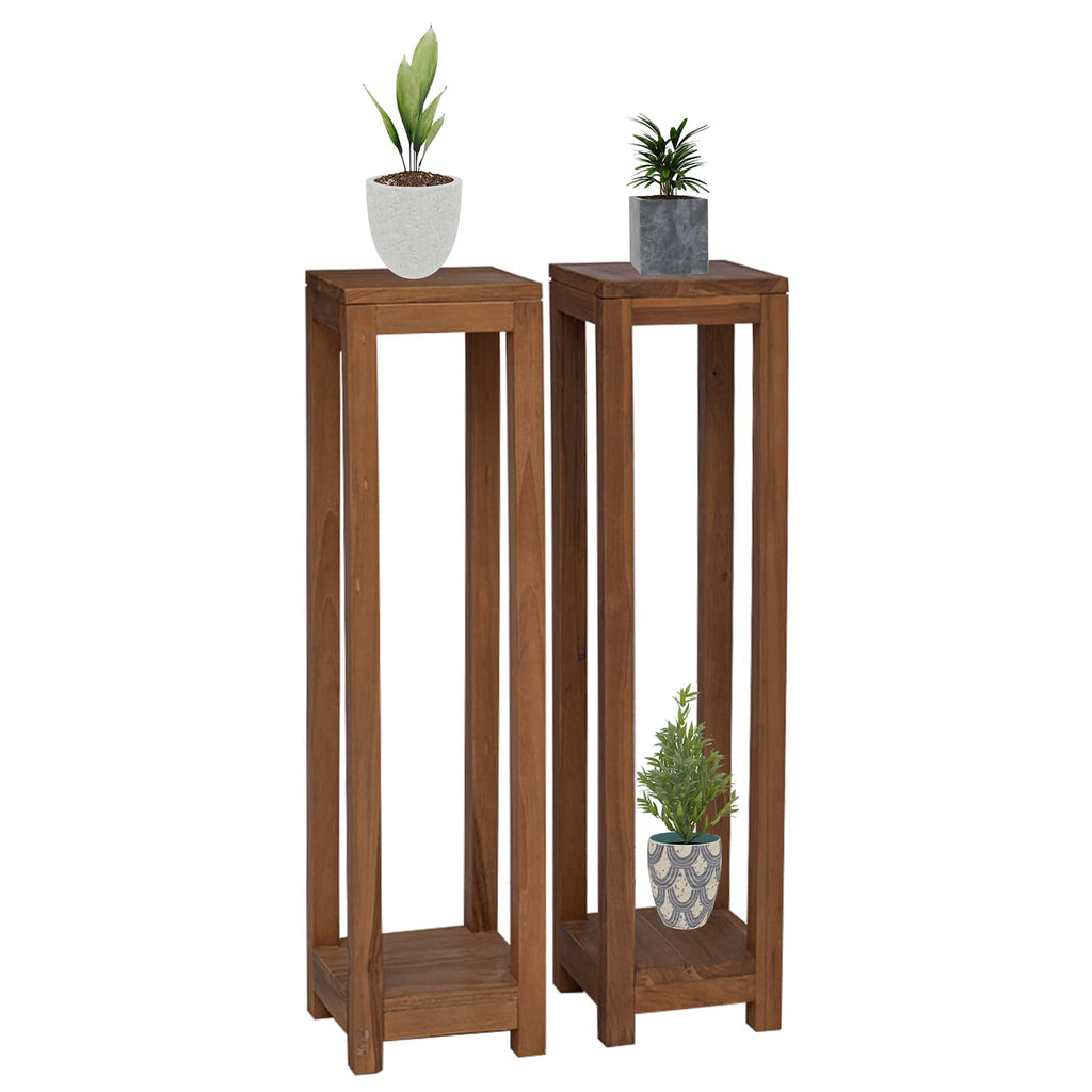 vidaXL Stojak na rośliny 2 szt. naturalny 25 x 25 x 100 cm