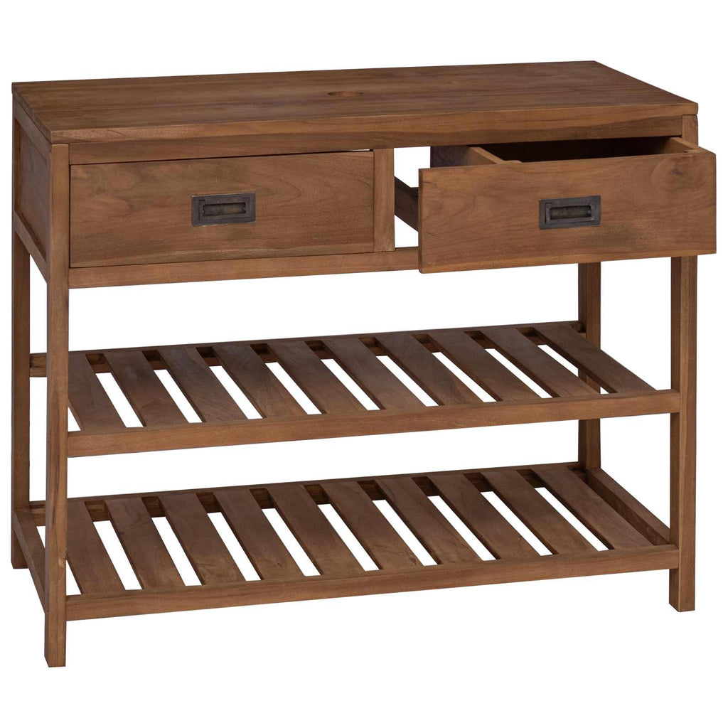 vidaXL Szafka Łazienkowa naturalny 90 x 45 x 75 cm Lite drewno teakowe
