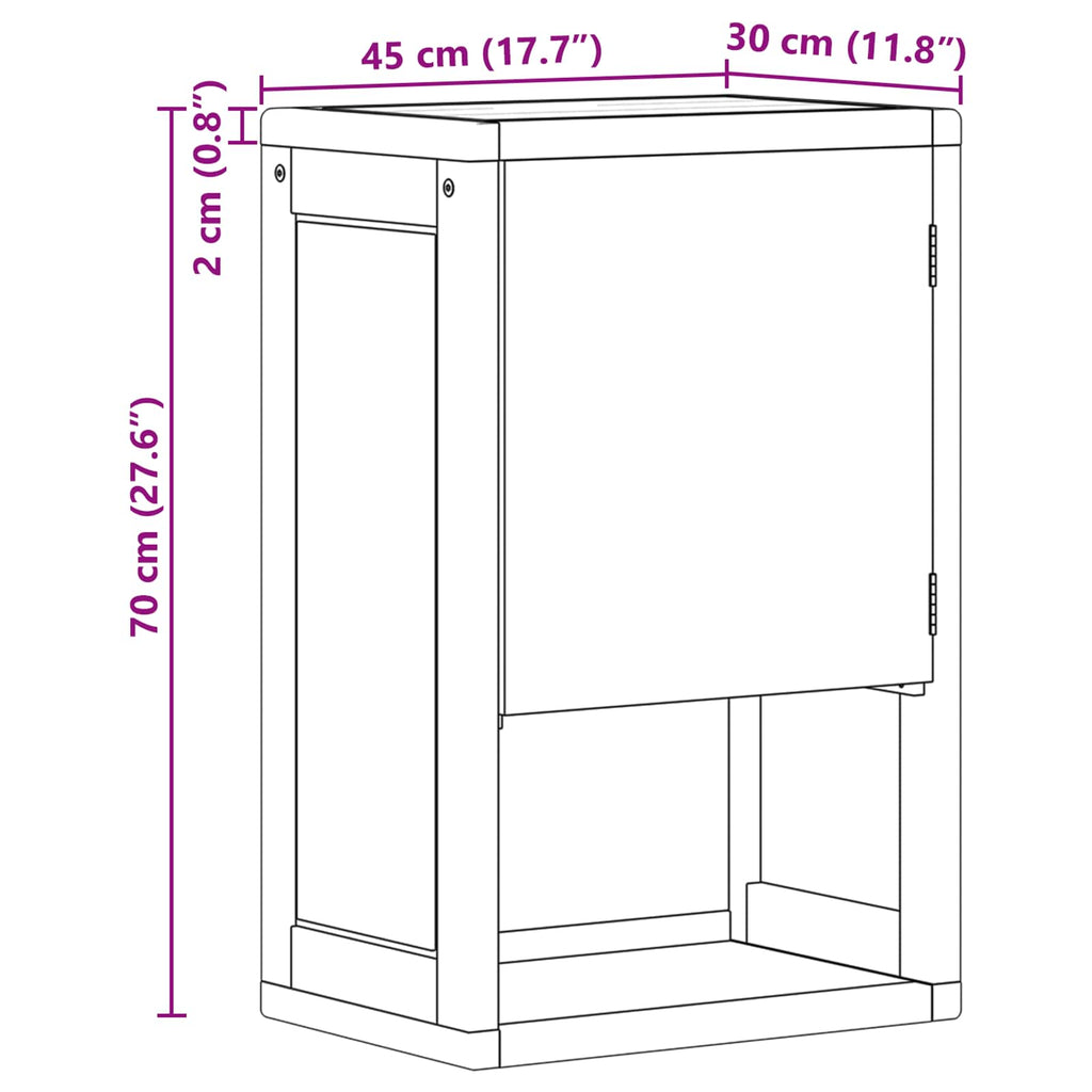 vidaXL Szafka Łazienkowa naturalny 45 x 30 x 70 cm Lite drewno teakowe