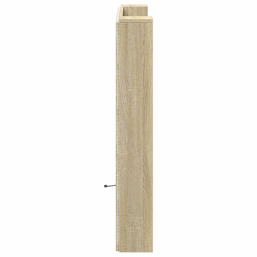vidaXL Szafka z Wezgłowiem z LED z półką Sonoma 120 x 16,5 x 103,5 cm