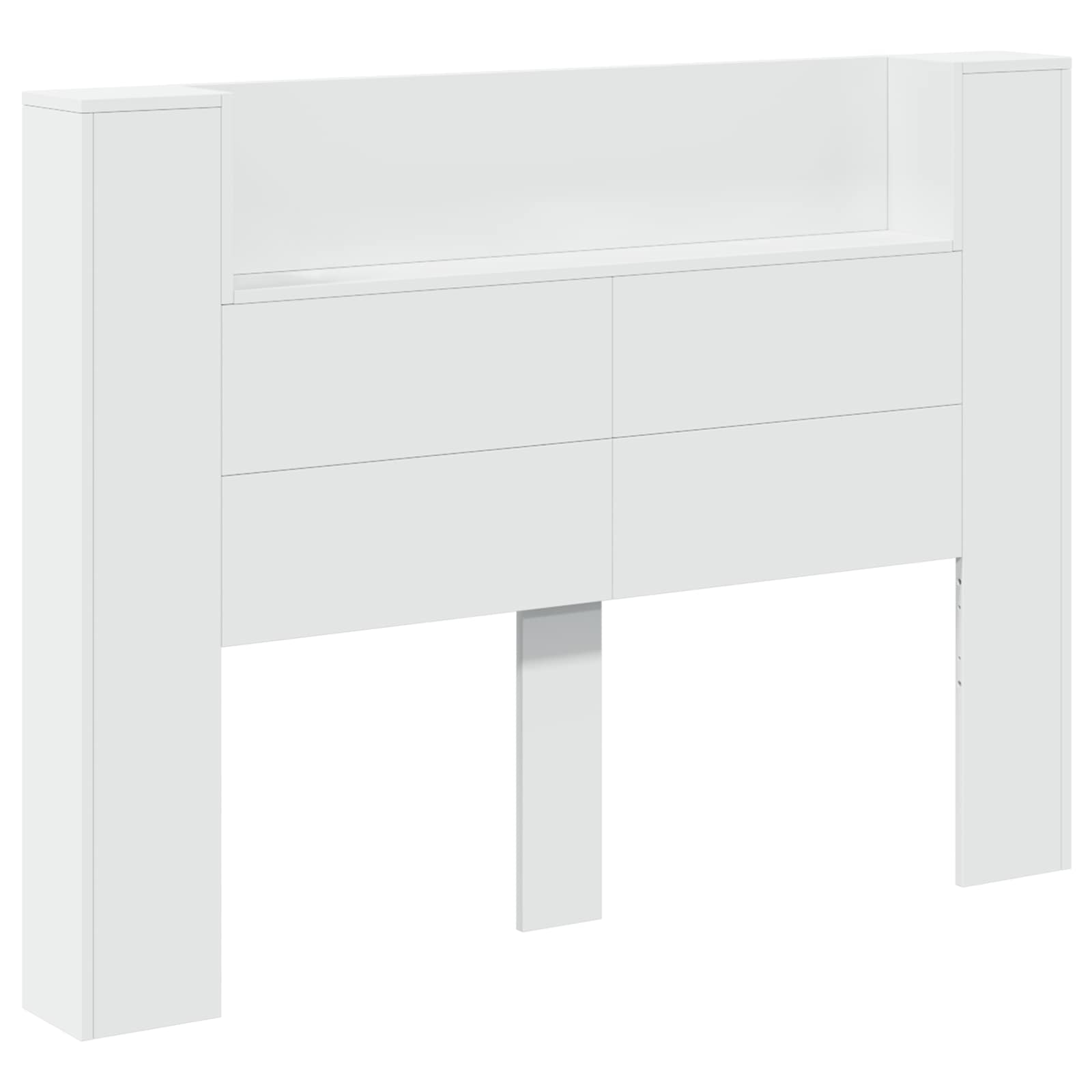 vidaXL Szafka z Wezgłowiem z LED z półką Biały 140 x 16,5 x 103,5 cm