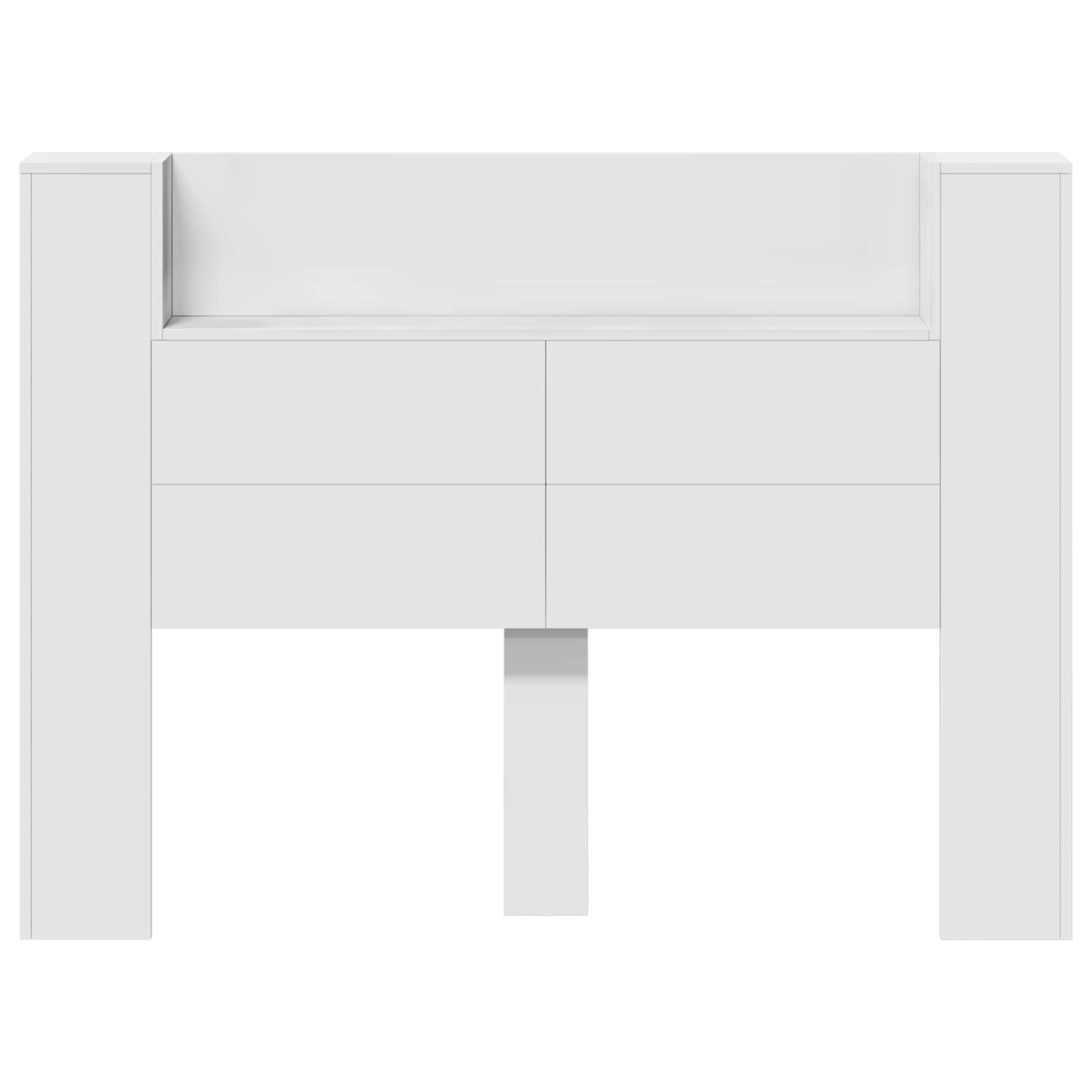 vidaXL Szafka z Wezgłowiem z LED z półką Biały 140 x 16,5 x 103,5 cm