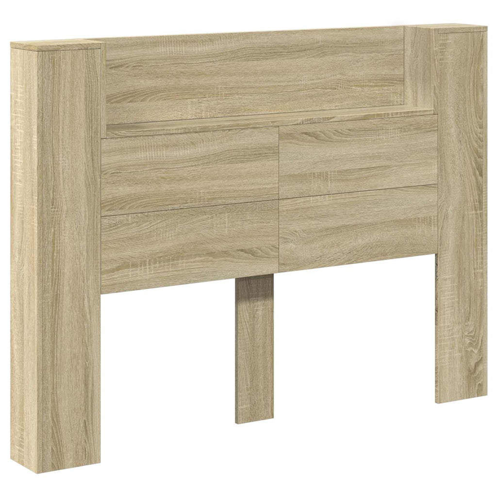 vidaXL Szafka z Wezgłowiem z LED z półką Sonoma 140 x 16,5 x 103,5 cm