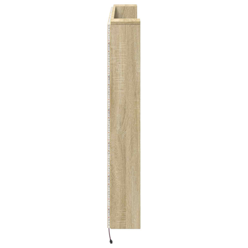 vidaXL Szafka z Wezgłowiem z LED z półką Sonoma 140 x 16,5 x 103,5 cm