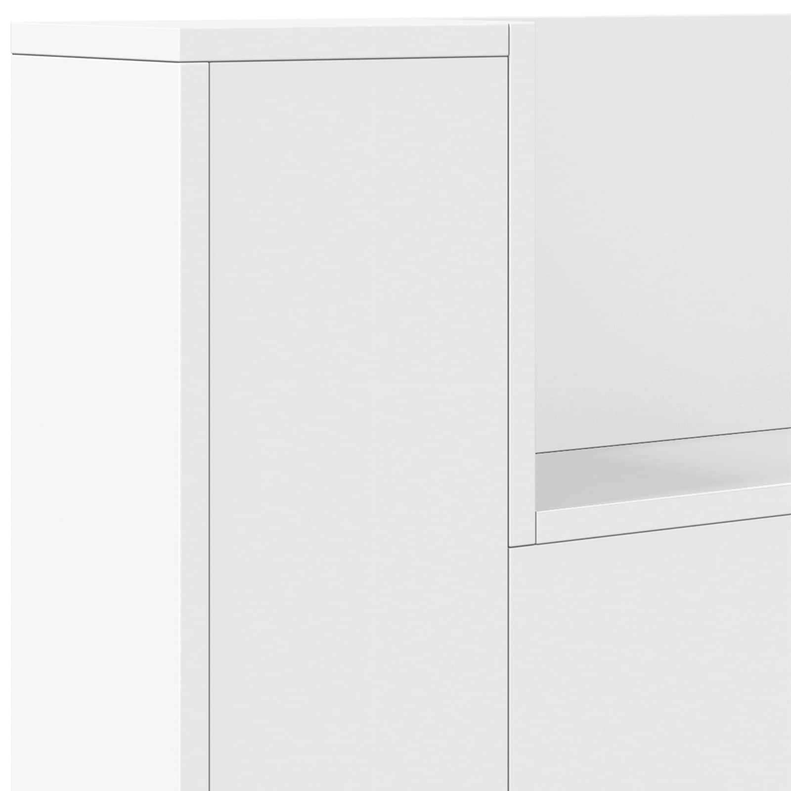 vidaXL Szafka z Wezgłowiem z LED z półką Biały 160 x 16,5 x 103,5 cm