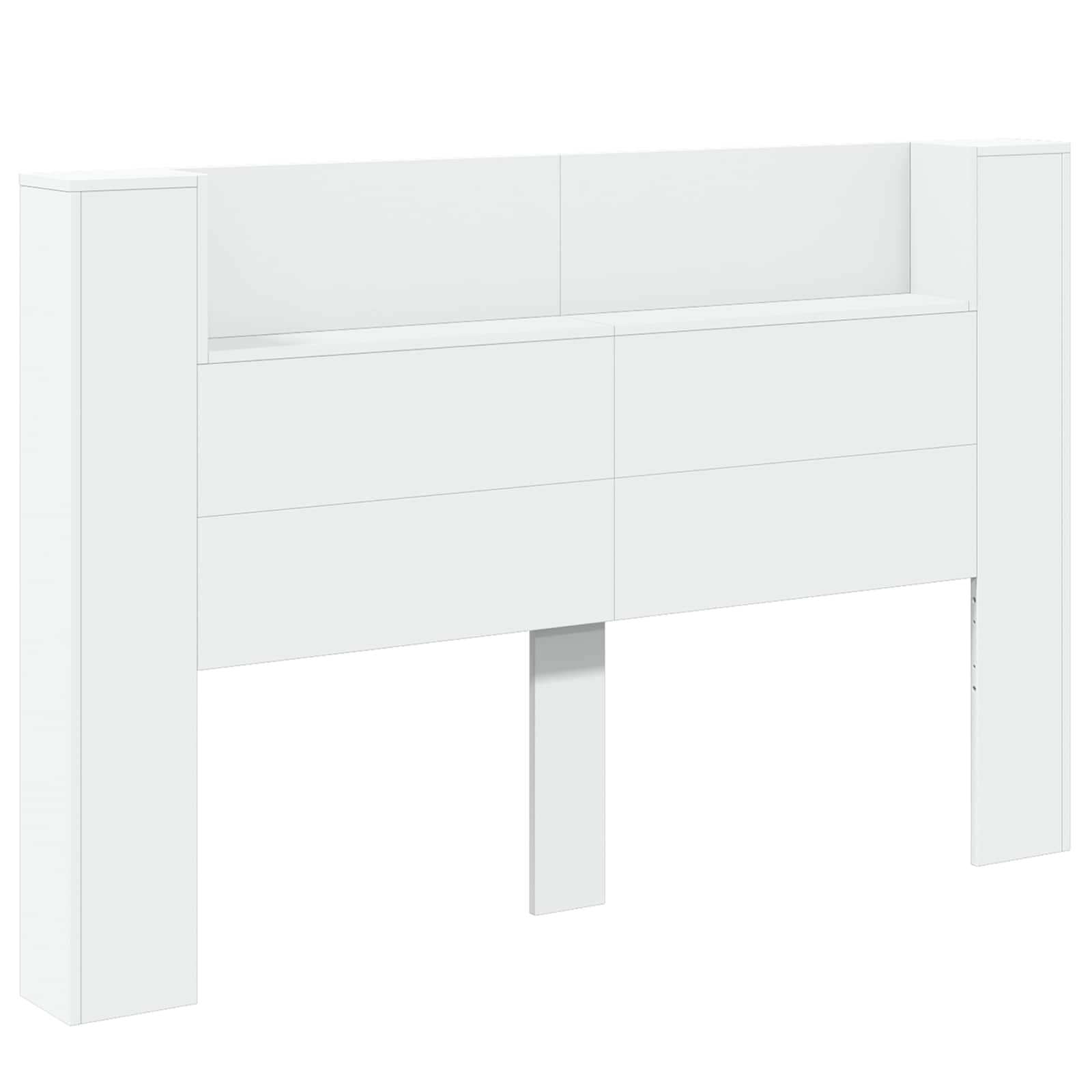 vidaXL Szafka z Wezgłowiem z LED z półką Biały 160 x 16,5 x 103,5 cm