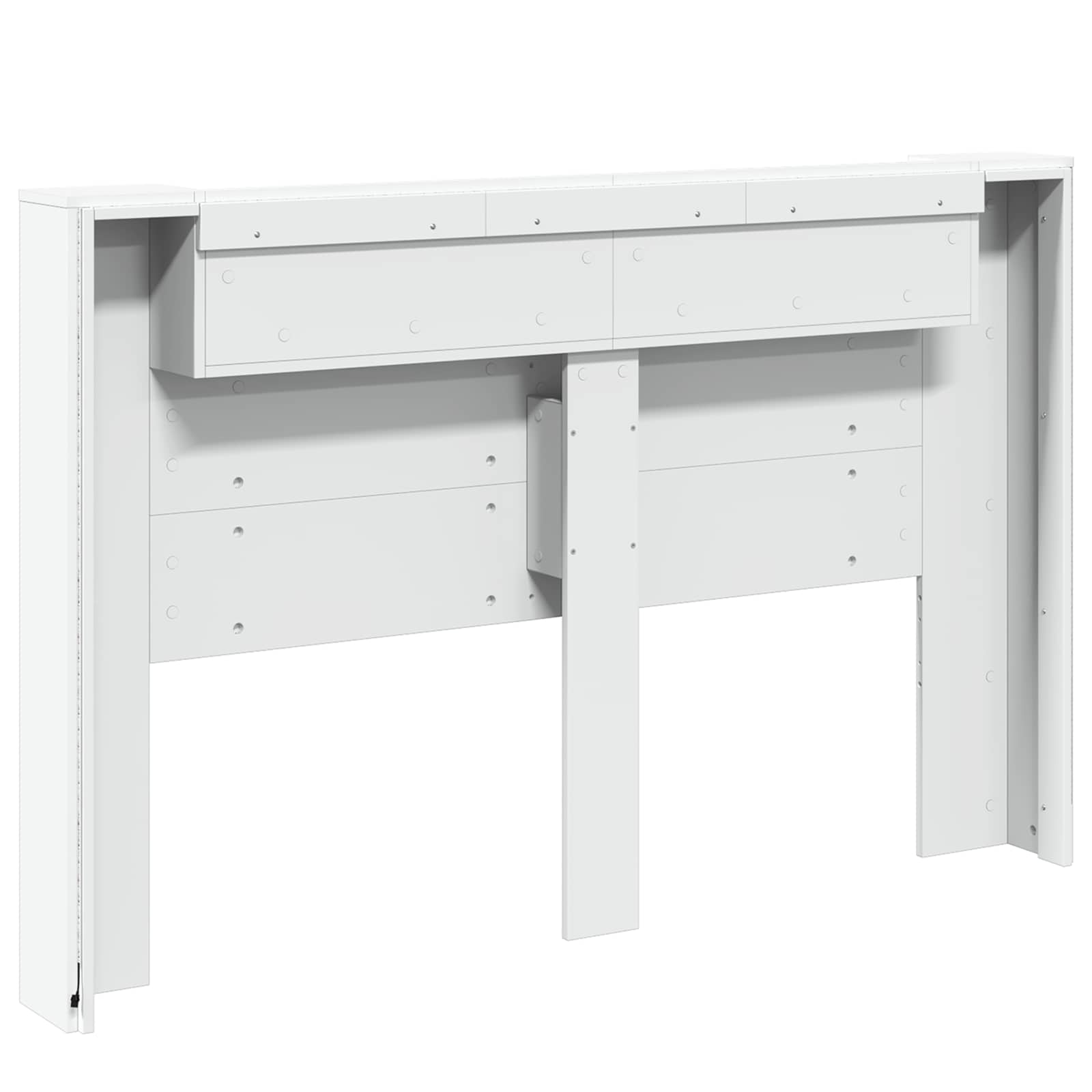 vidaXL Szafka z Wezgłowiem z LED z półką Biały 160 x 16,5 x 103,5 cm