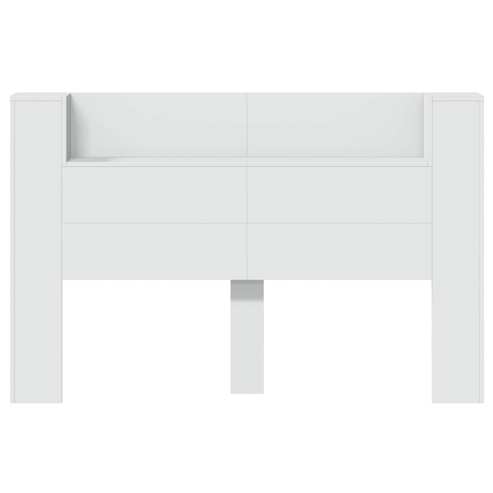 vidaXL Szafka z Wezgłowiem z LED z półką Biały 160 x 16,5 x 103,5 cm