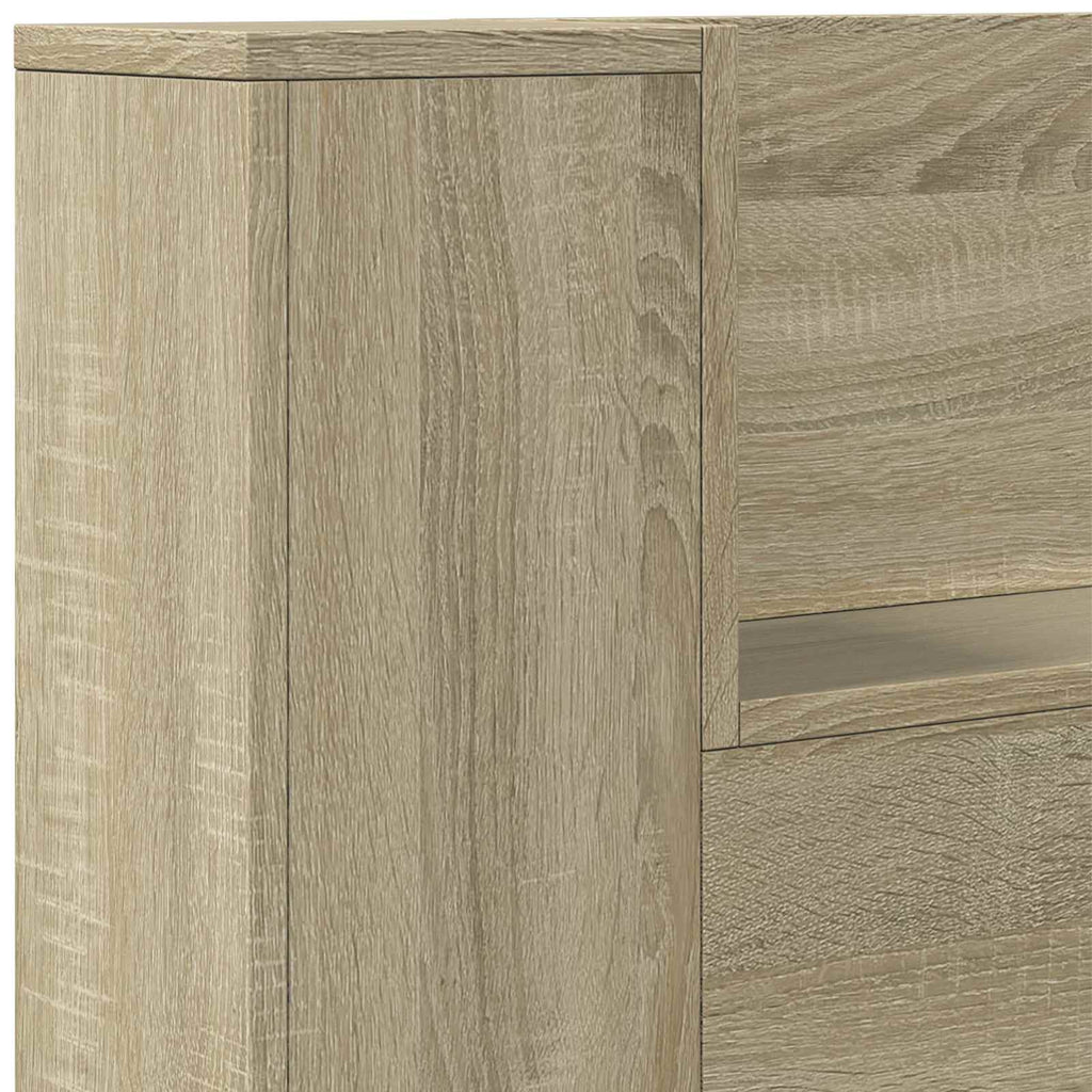 vidaXL Szafka z Wezgłowiem z LED z półką Sonoma 160 x 16,5 x 103,5 cm