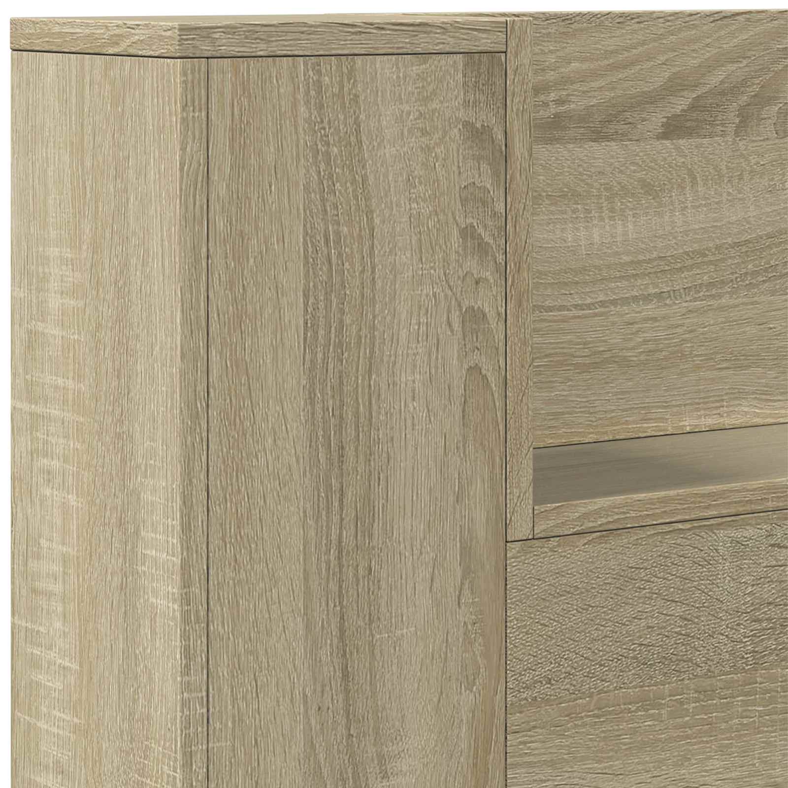 vidaXL Szafka z Wezgłowiem z LED z półką Sonoma 160 x 16,5 x 103,5 cm