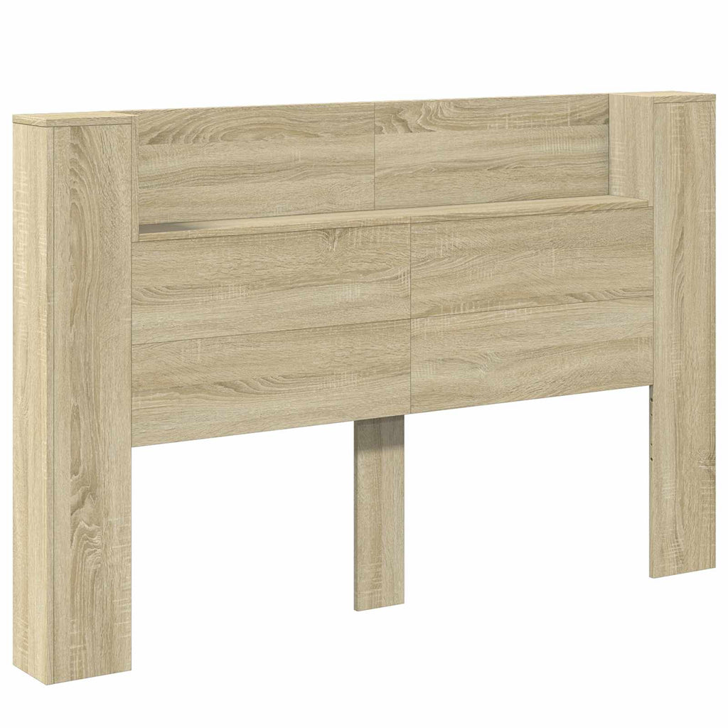 vidaXL Szafka z Wezgłowiem z LED z półką Sonoma 160 x 16,5 x 103,5 cm