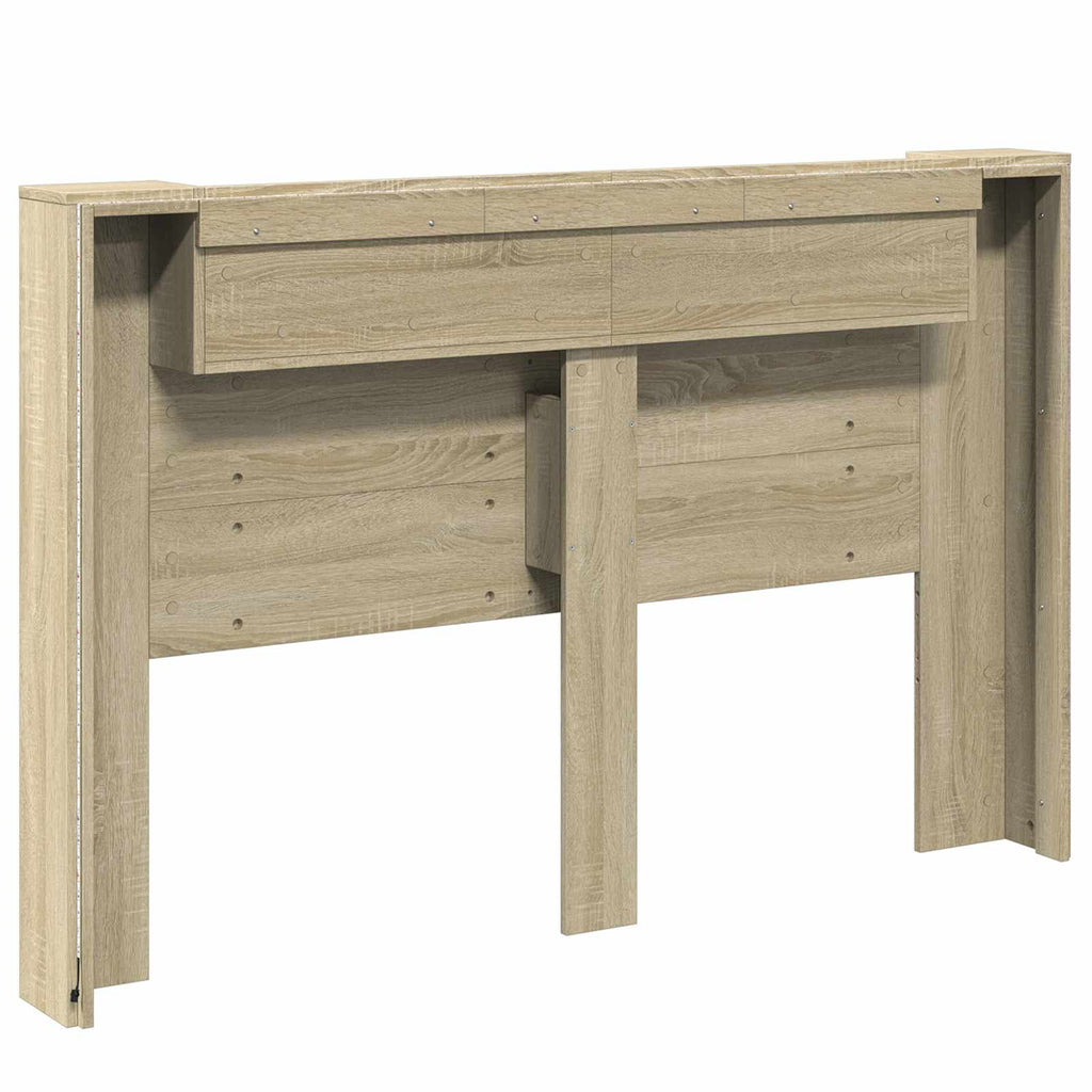 vidaXL Szafka z Wezgłowiem z LED z półką Sonoma 160 x 16,5 x 103,5 cm