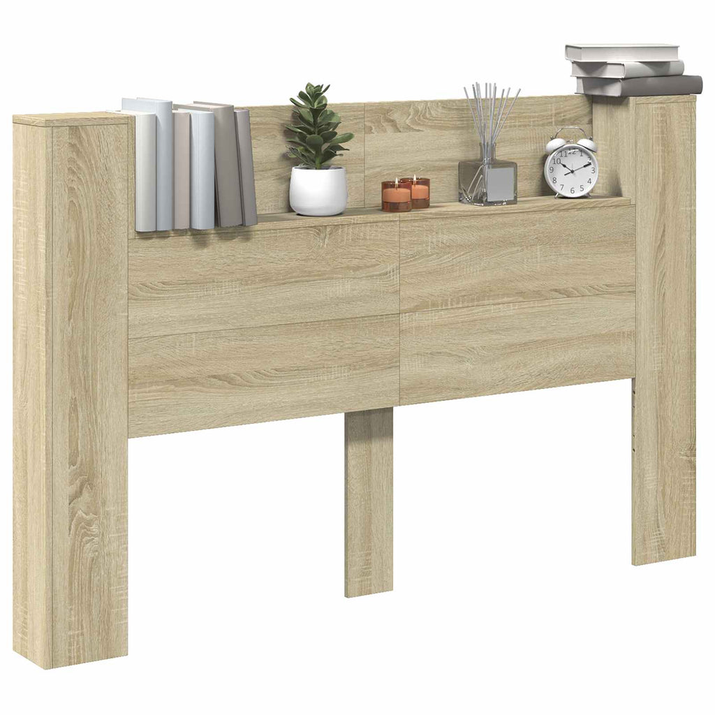 vidaXL Szafka z Wezgłowiem z LED z półką Sonoma 160 x 16,5 x 103,5 cm
