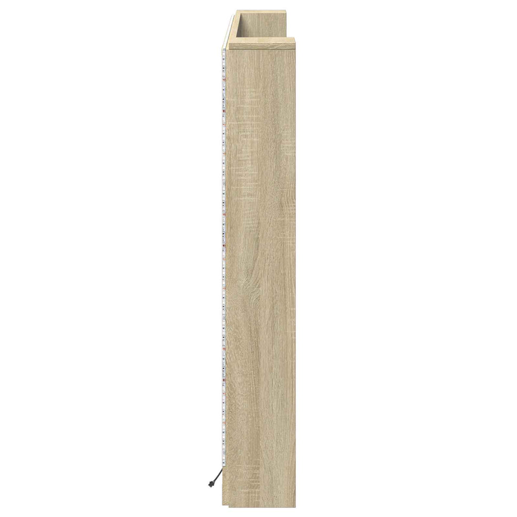 vidaXL Szafka z Wezgłowiem z LED z półką Sonoma 160 x 16,5 x 103,5 cm