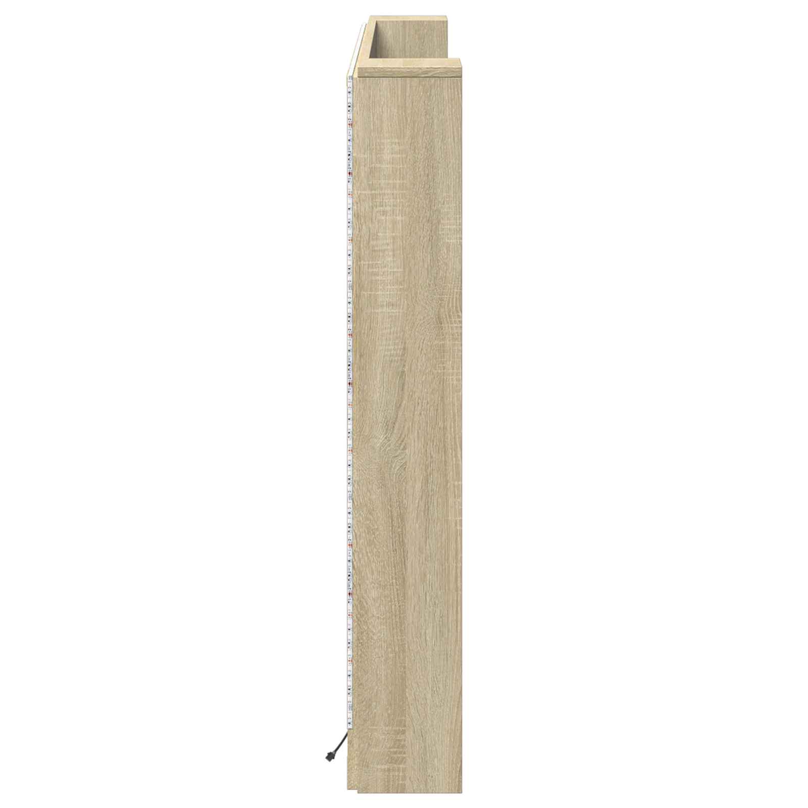vidaXL Szafka z Wezgłowiem z LED z półką Sonoma 160 x 16,5 x 103,5 cm