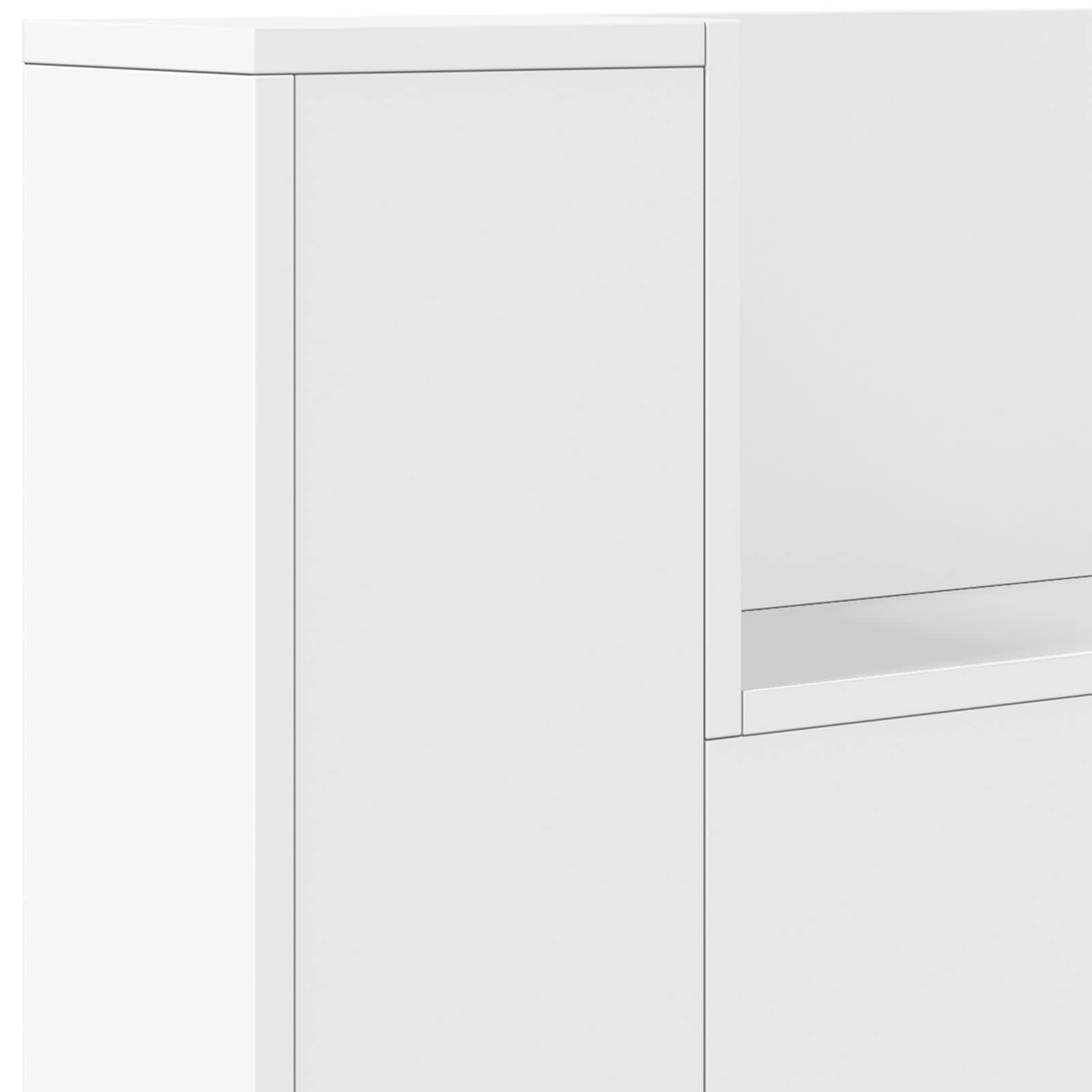 vidaXL Szafka z Wezgłowiem z LED z półką Biały 180 x 16,5 x 103,5 cm