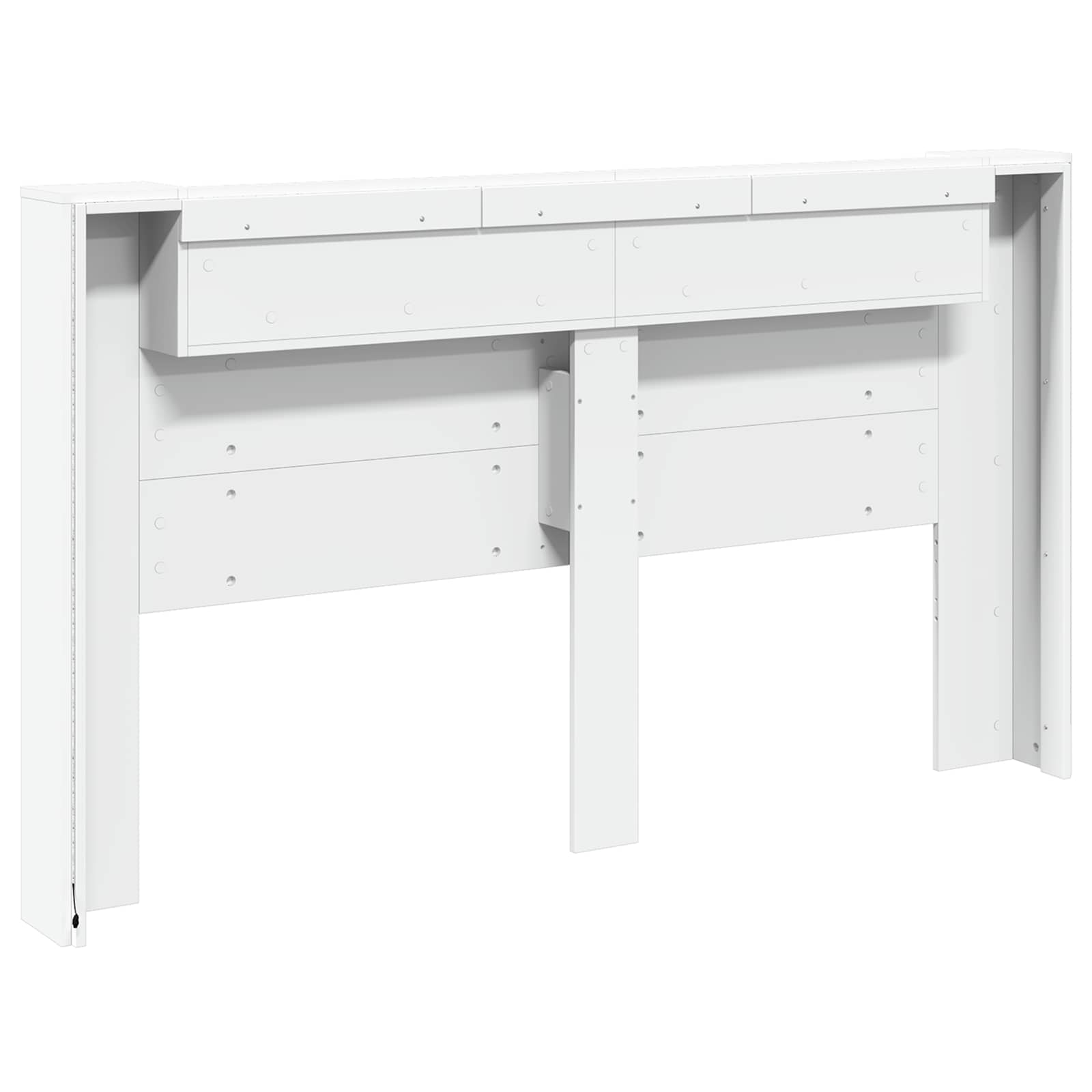 vidaXL Szafka z Wezgłowiem z LED z półką Biały 180 x 16,5 x 103,5 cm