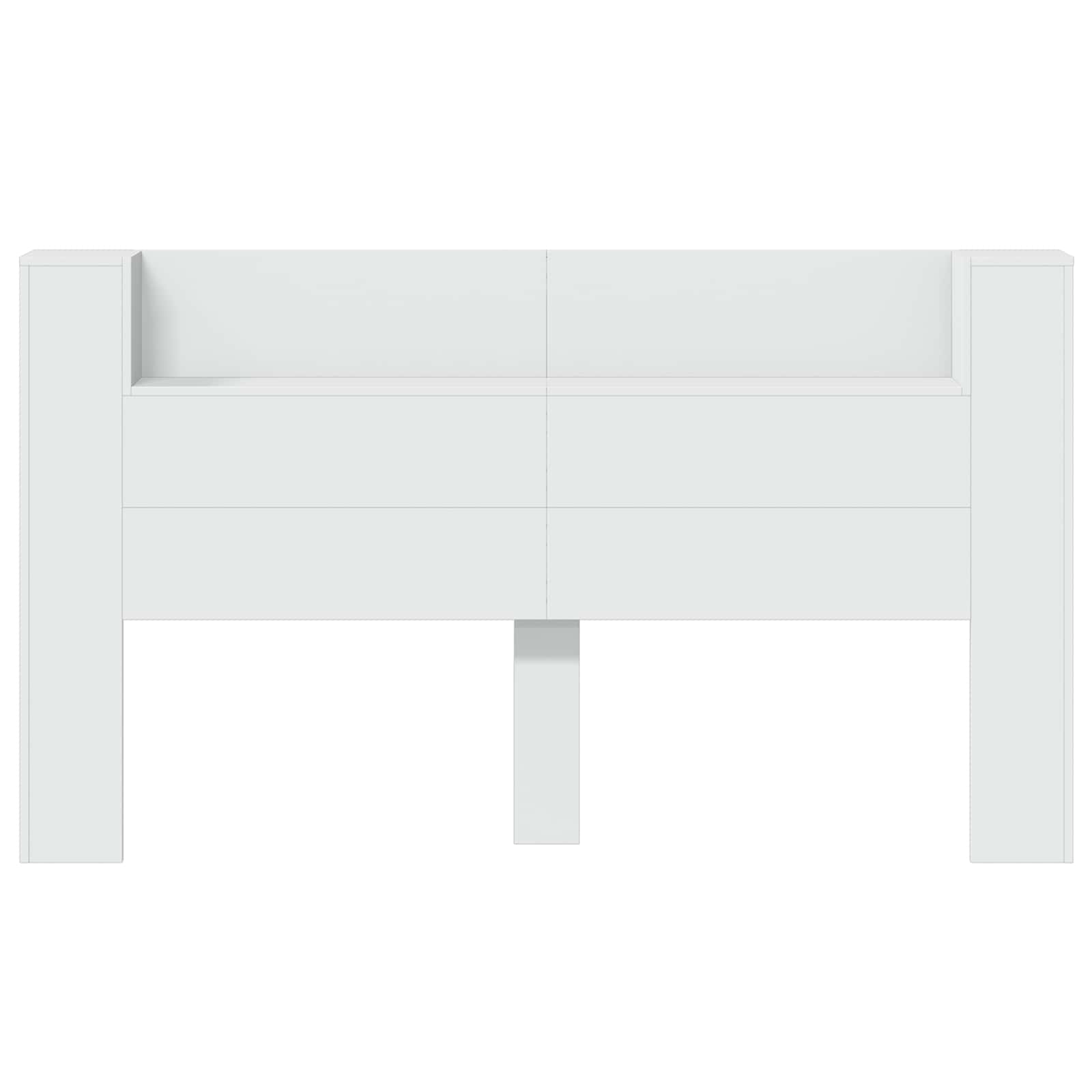vidaXL Szafka z Wezgłowiem z LED z półką Biały 180 x 16,5 x 103,5 cm
