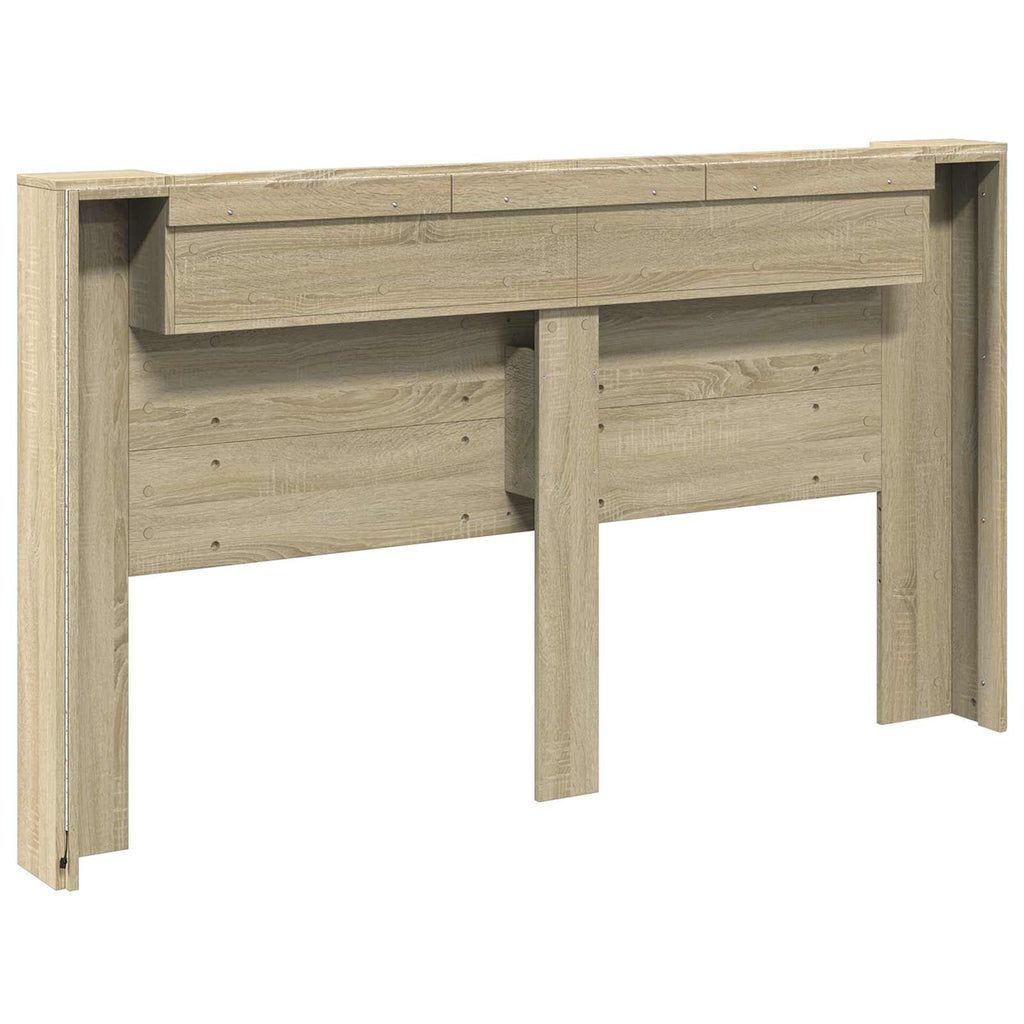 vidaXL Szafka z Wezgłowiem z LED z półką Sonoma 180 x 16,5 x 103,5 cm