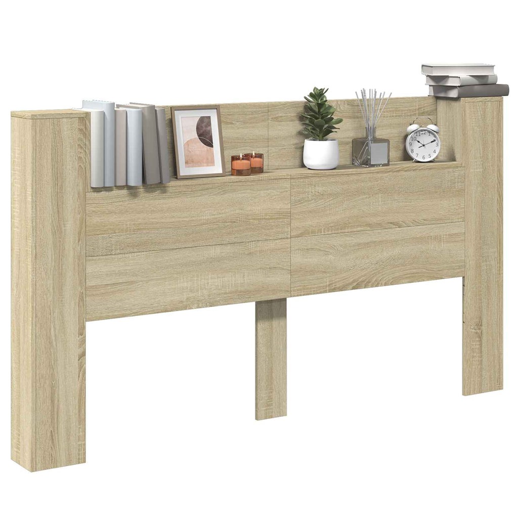 vidaXL Szafka z Wezgłowiem z LED z półką Sonoma 180 x 16,5 x 103,5 cm