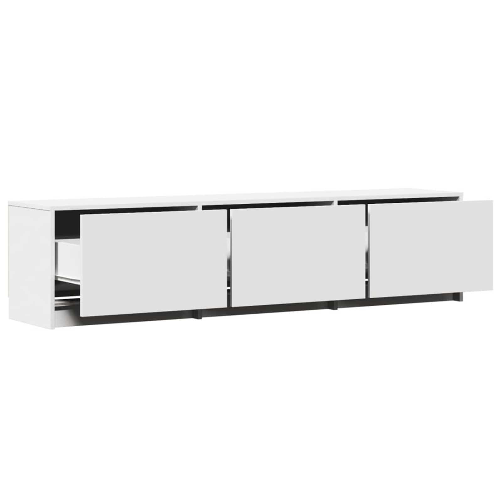 vidaXL Szafka pod telewizor z LED z szufladą Biały 165 x 34 x 40 cm